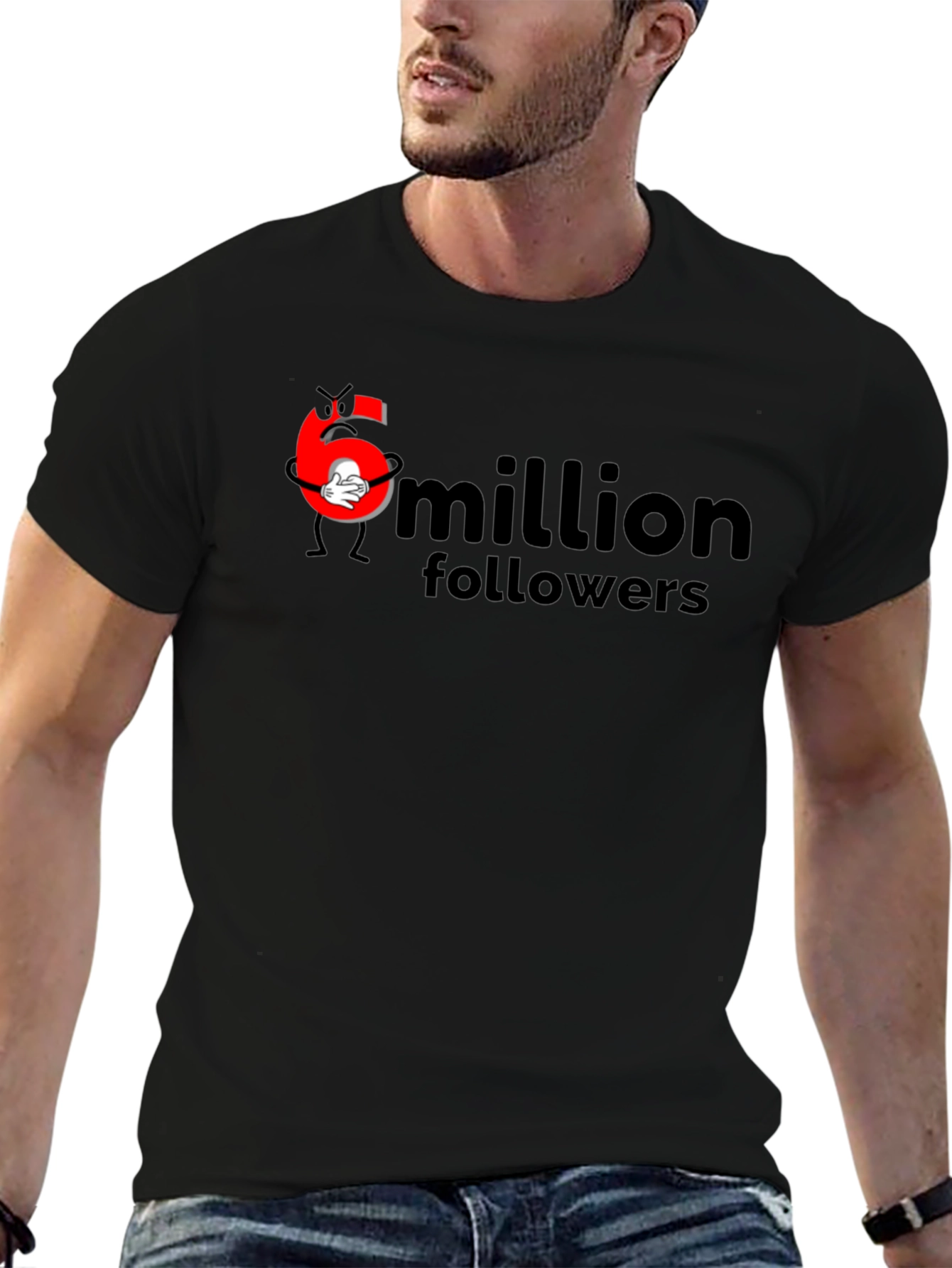 6 Million Followers Black T-Shirt