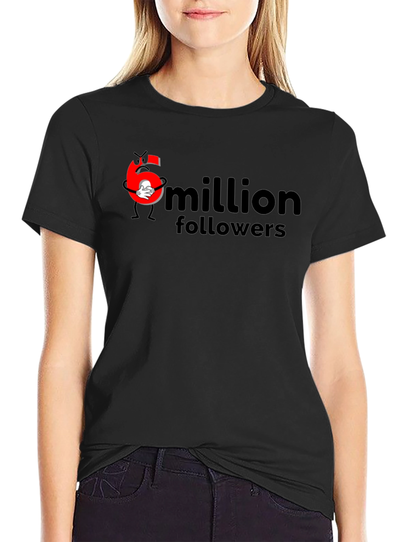 6 Million Followers Black T-Shirt
