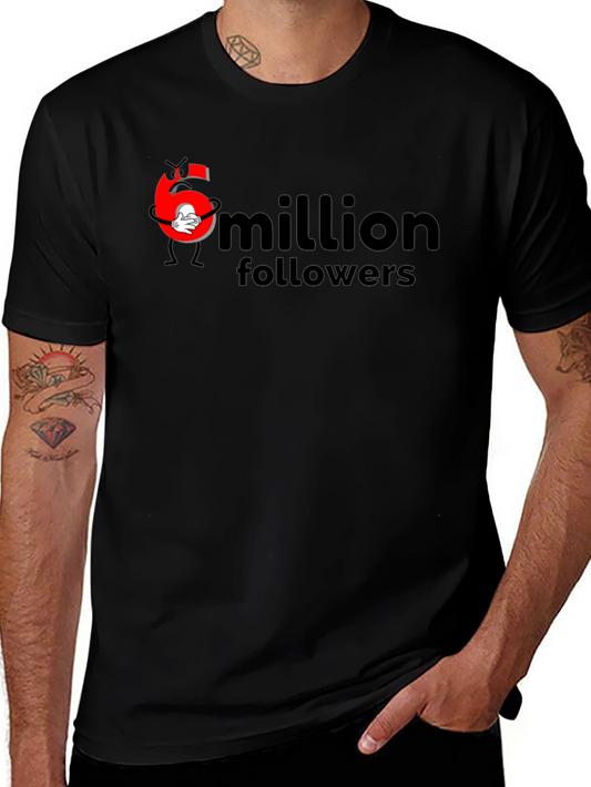 6 Million Followers Black T-Shirt