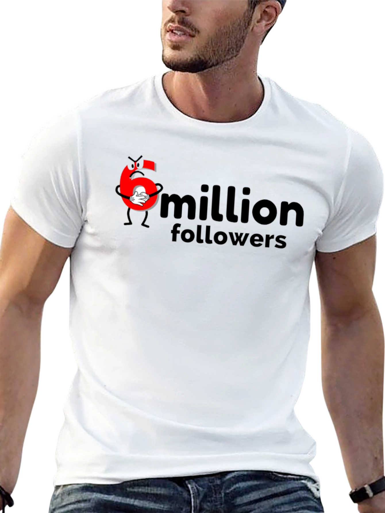 6 Million Followers Black T-Shirt