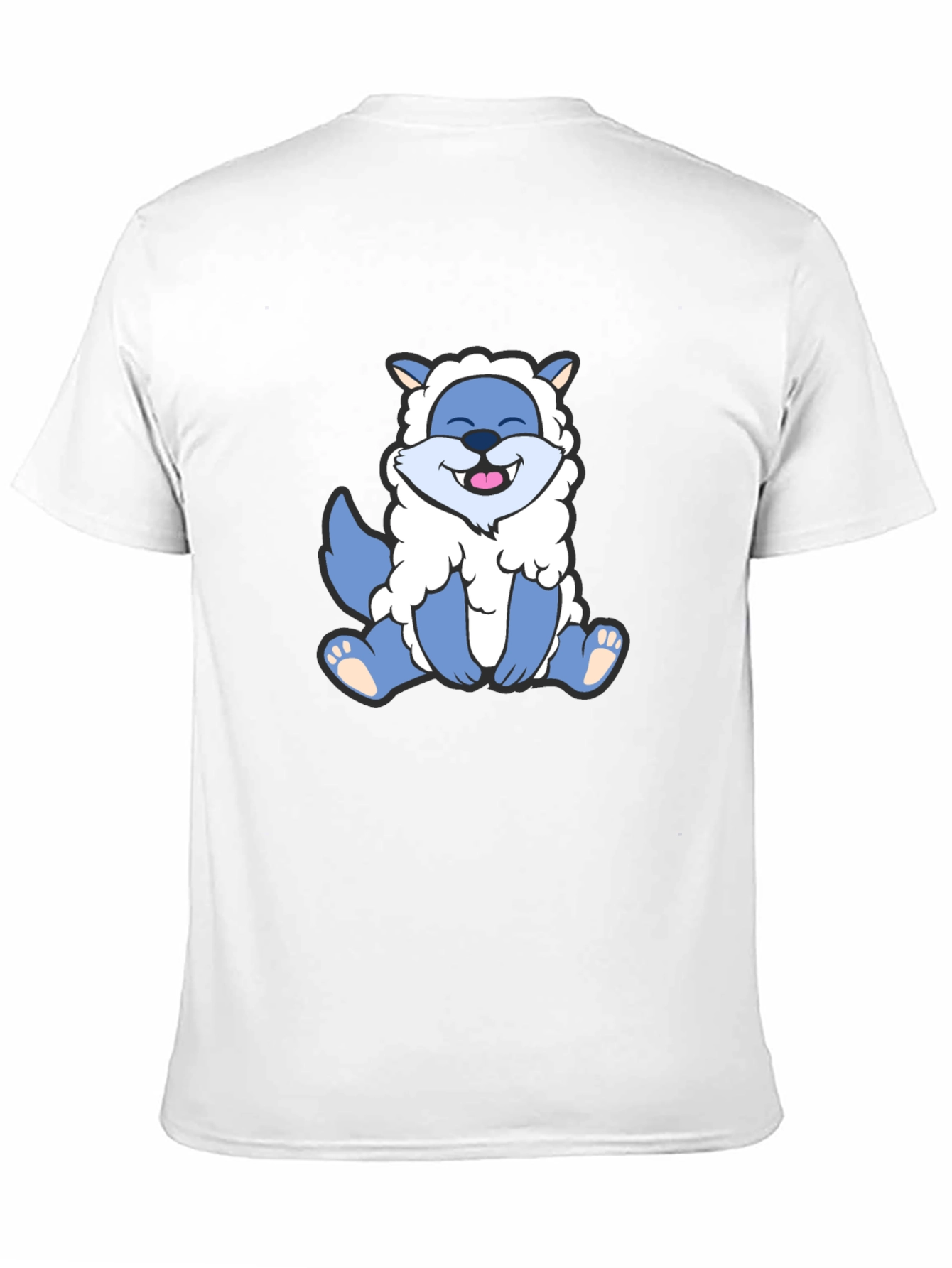 Cute Cartoon Wolf in Sheeps Clothing Black T-Shirt