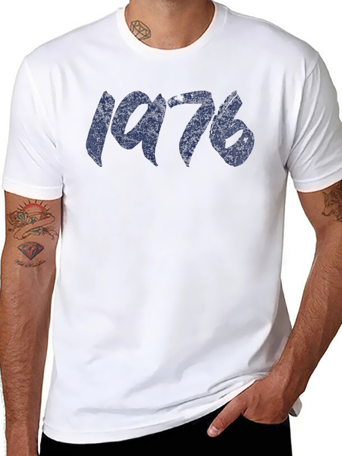 1976 Graphic Tee - Black Cotton T-Shirt