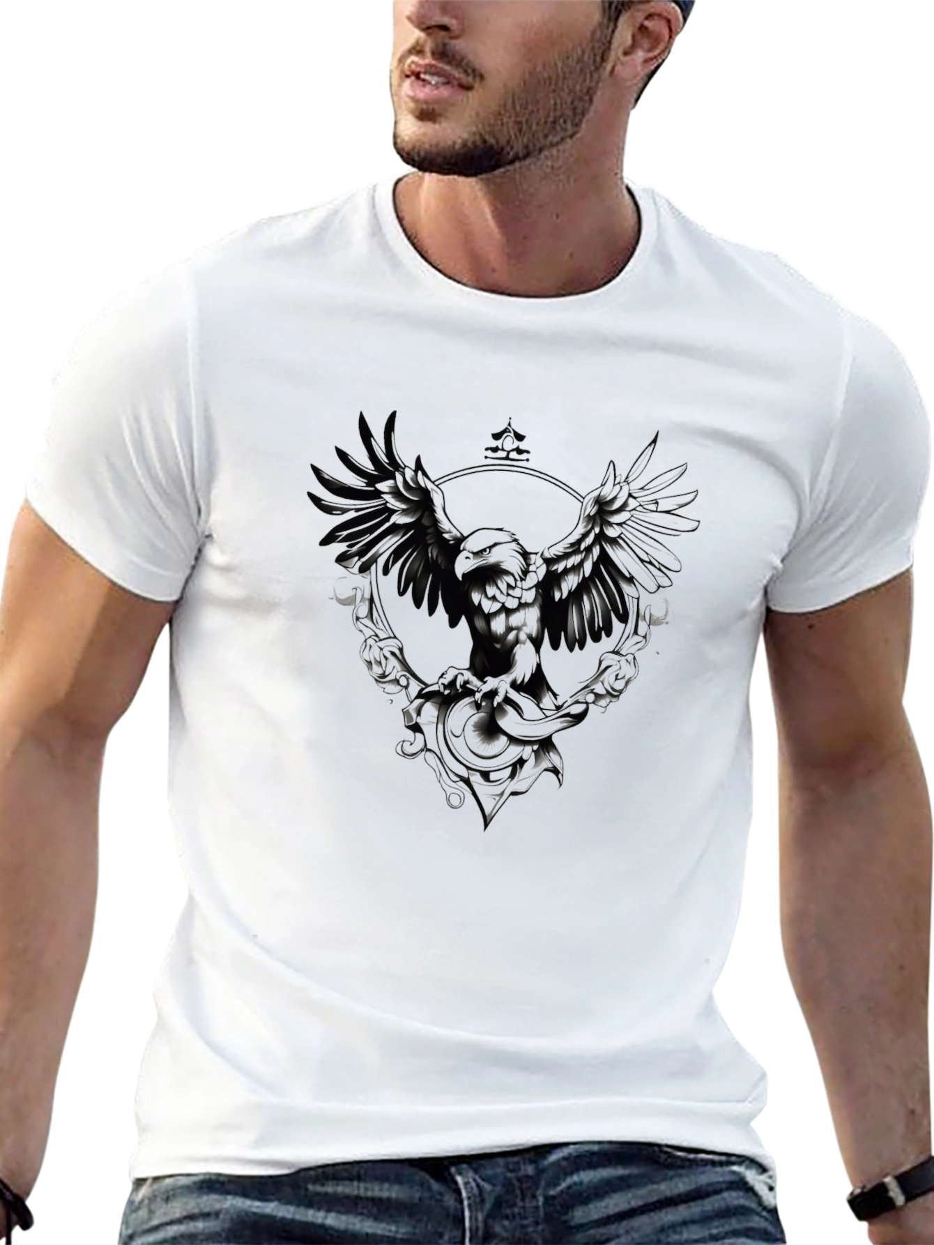 Raven Graphic T-Shirt - Premium Black Cotton Tee