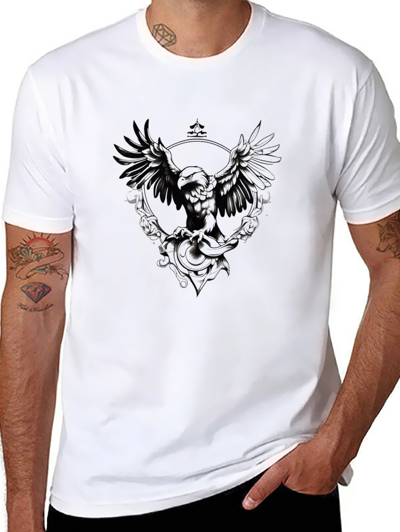 Raven Graphic T-Shirt - Premium Black Cotton Tee