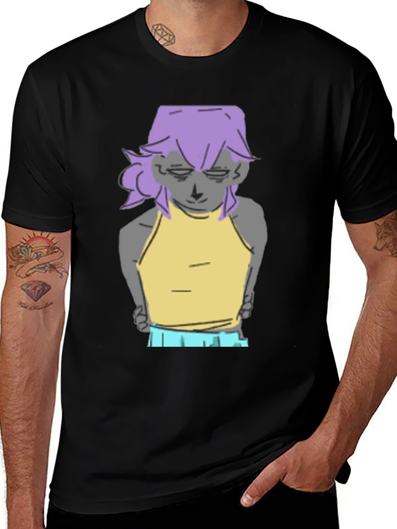 Cool Cartoon Graphic Tee - Black Unisex T-Shirt