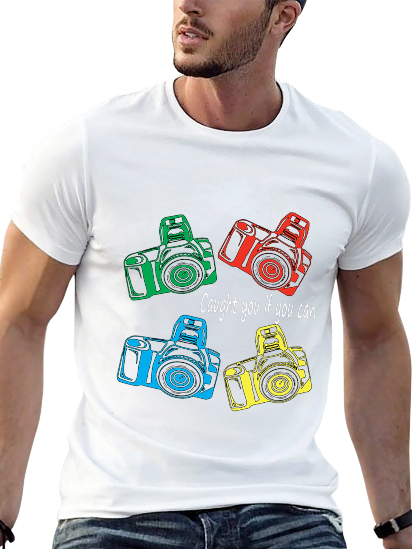 Caught You Camera Graphic Tee - Black