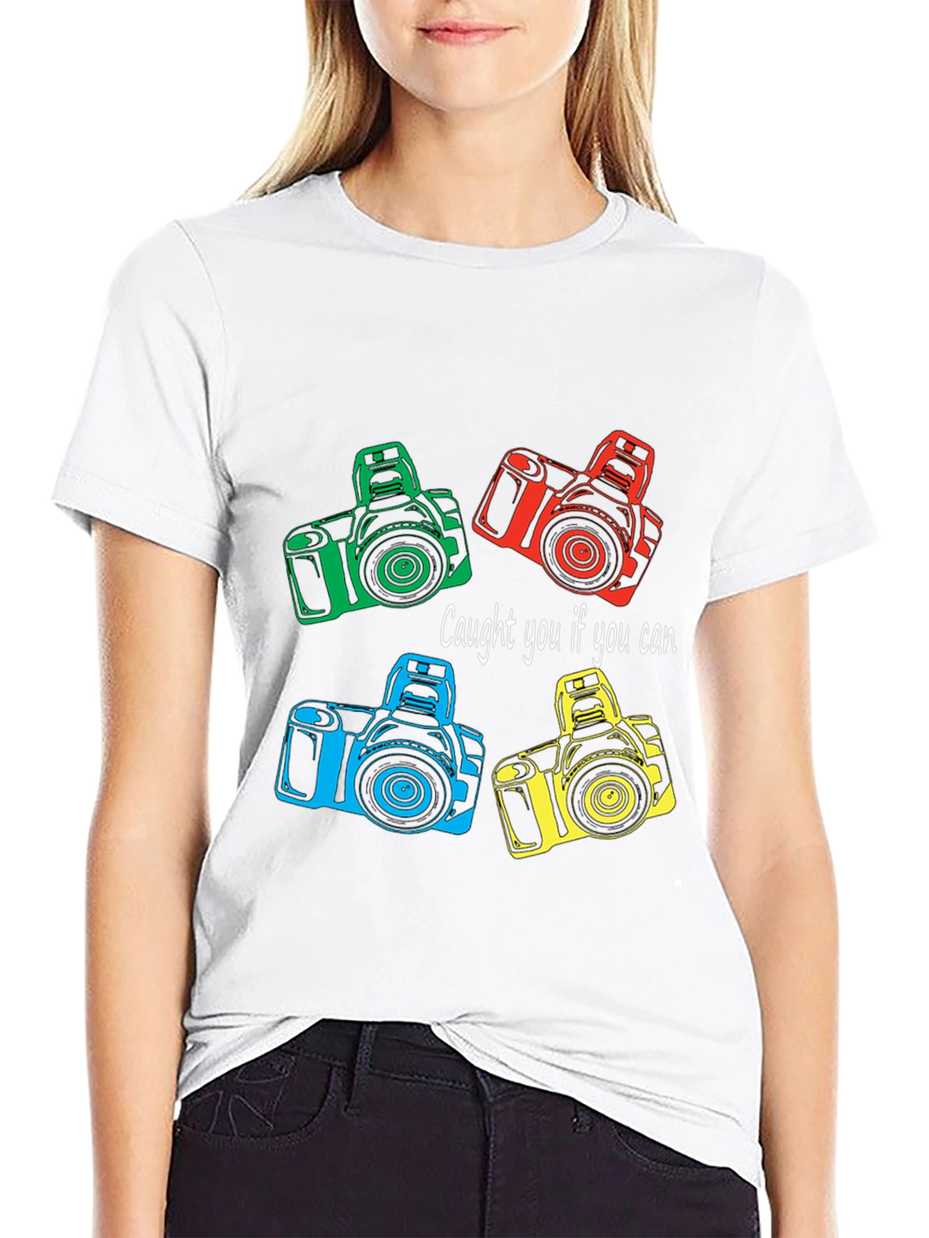 Caught You Camera Graphic Tee - Black