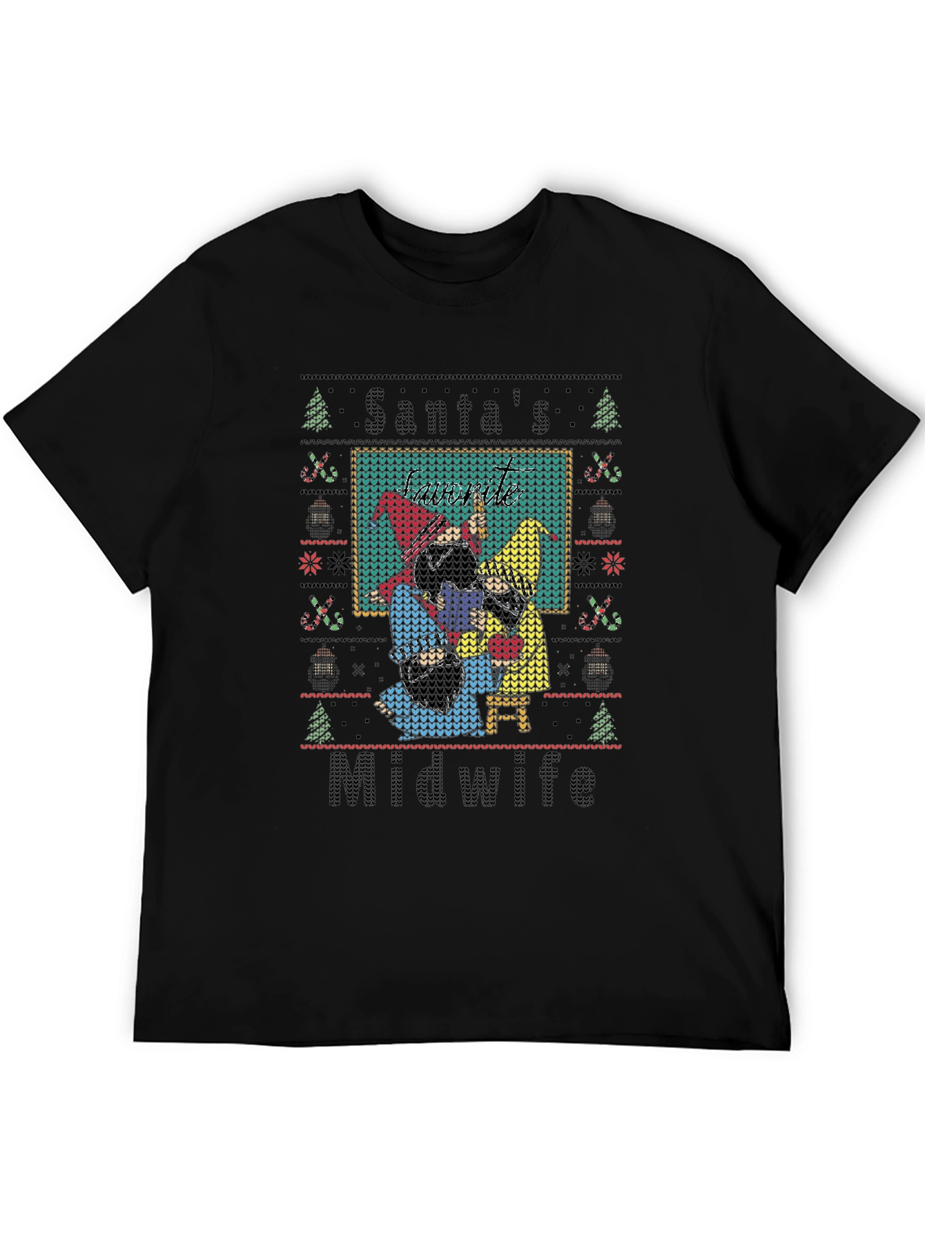 Santas Midwife Ugly Christmas Sweater Style T-Shirt