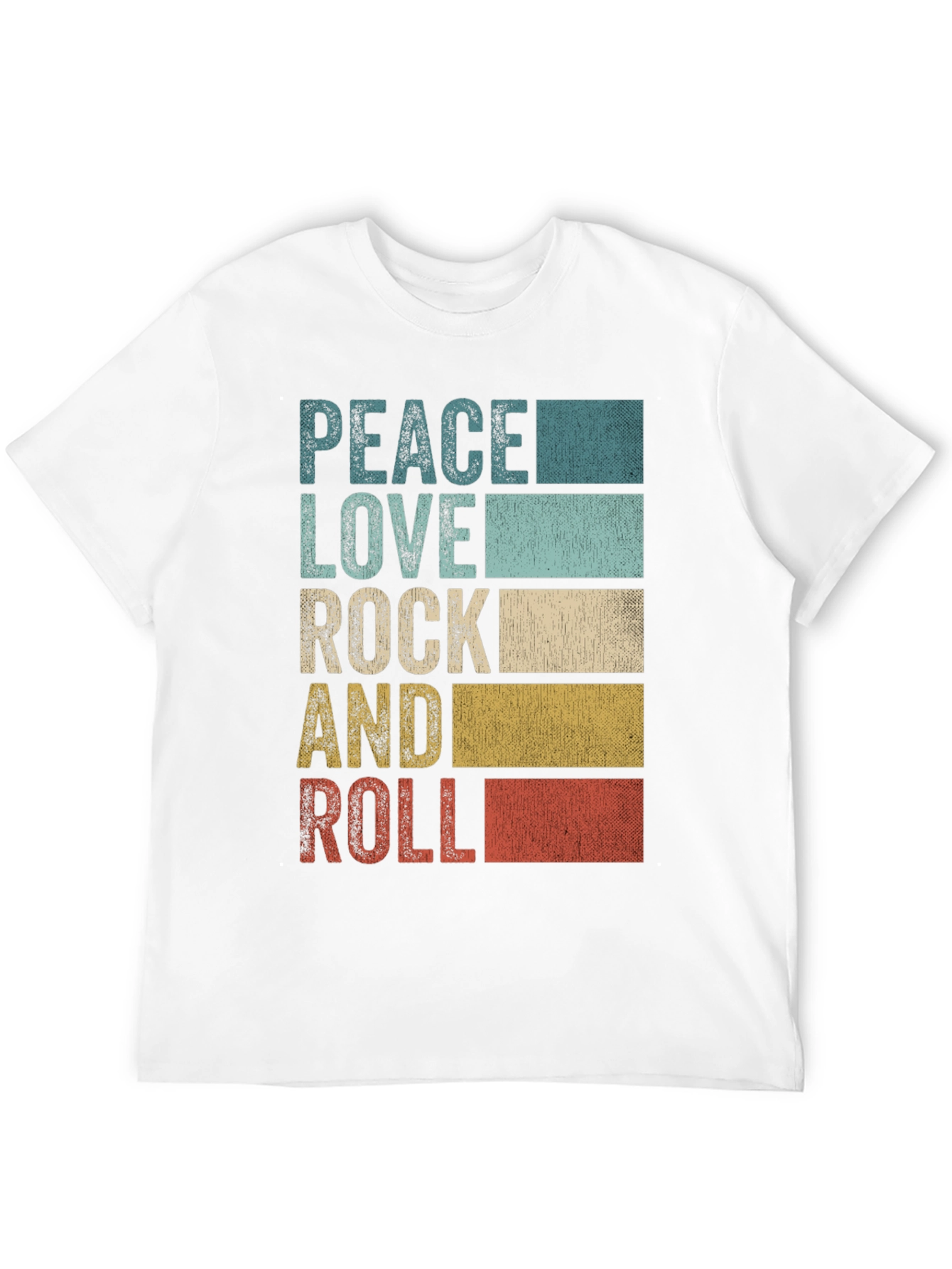 Peace Love Rock and Roll Mens Graphic T-Shirt