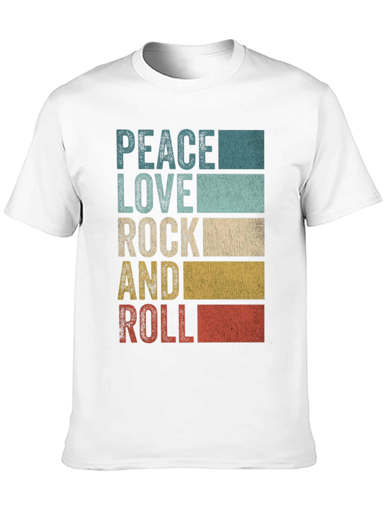 Peace Love Rock and Roll Mens Graphic T-Shirt