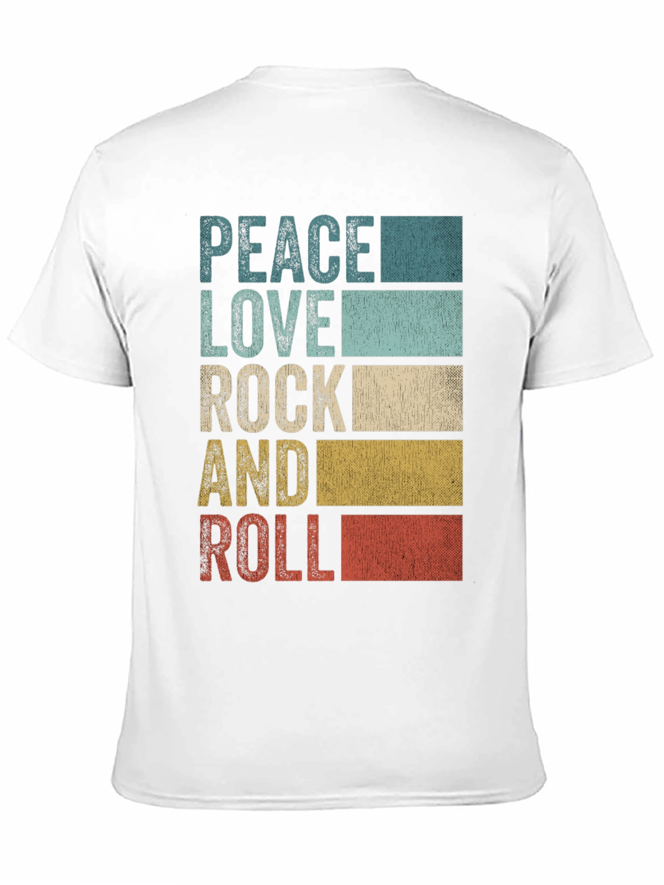 Peace Love Rock and Roll Mens Graphic T-Shirt