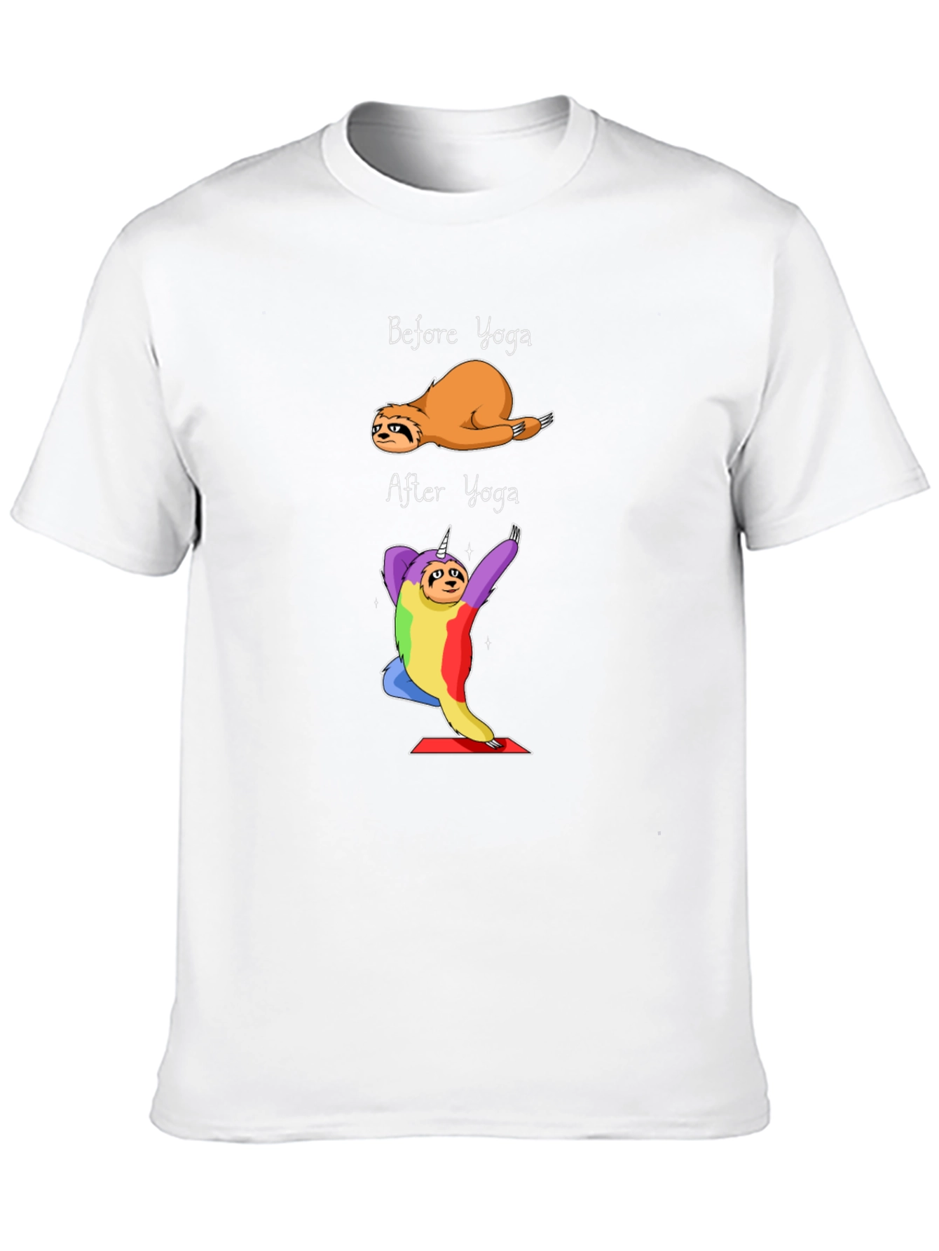 Yoga Sloth Graphic Tee - Black Cotton T-Shirt