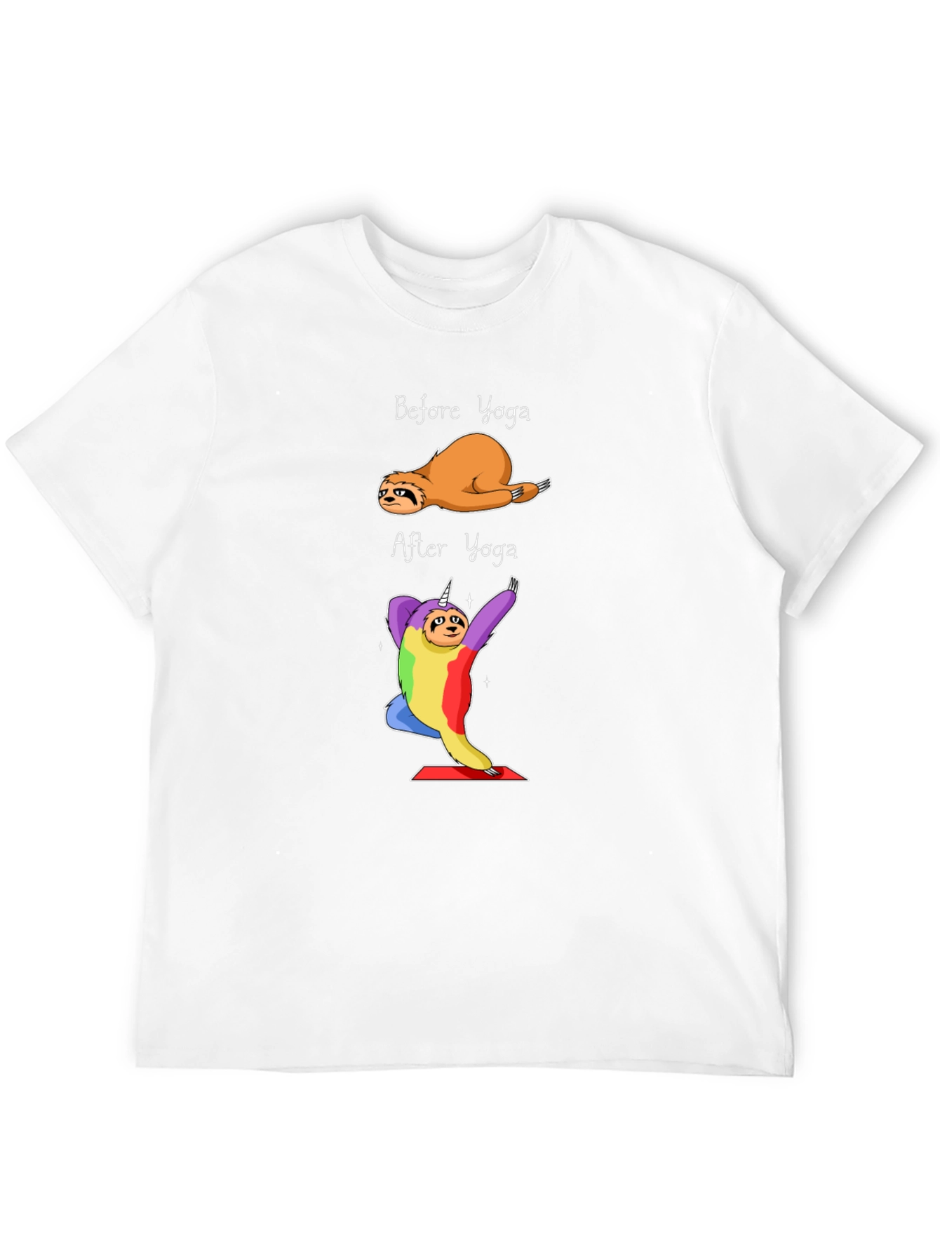 Yoga Sloth Graphic Tee - Black Cotton T-Shirt