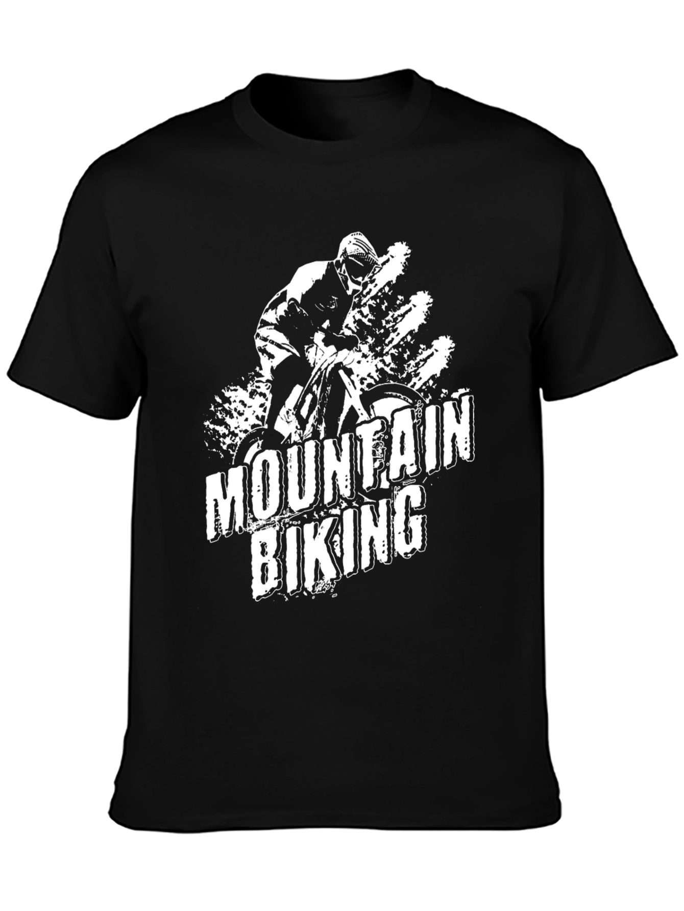 Mountain Biking T-Shirt - Black Cotton Tee