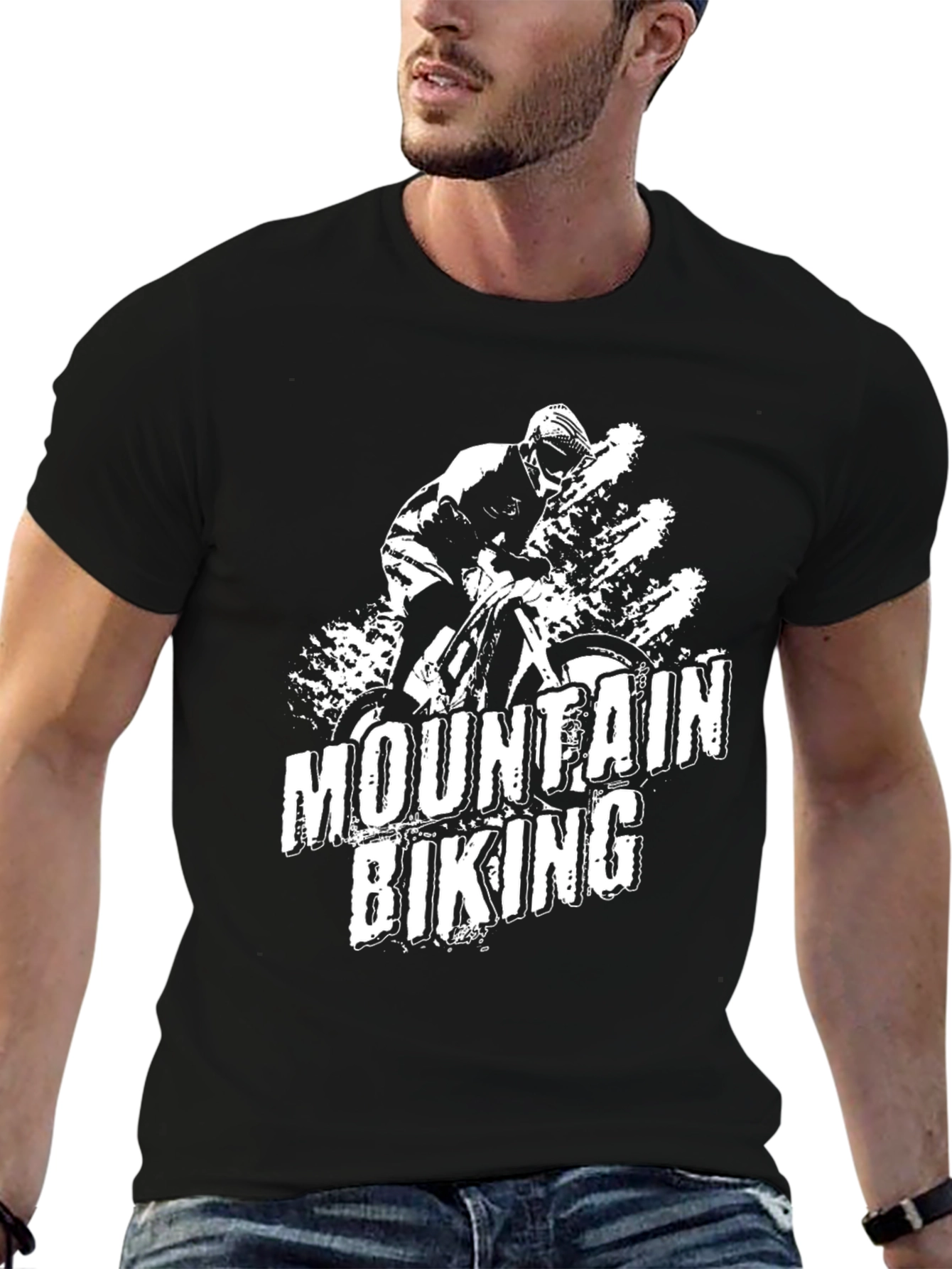 Mountain Biking T-Shirt - Black Cotton Tee