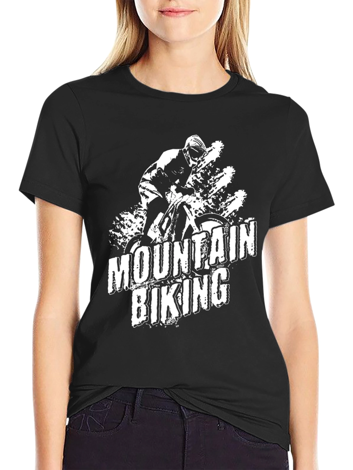 Mountain Biking T-Shirt - Black Cotton Tee