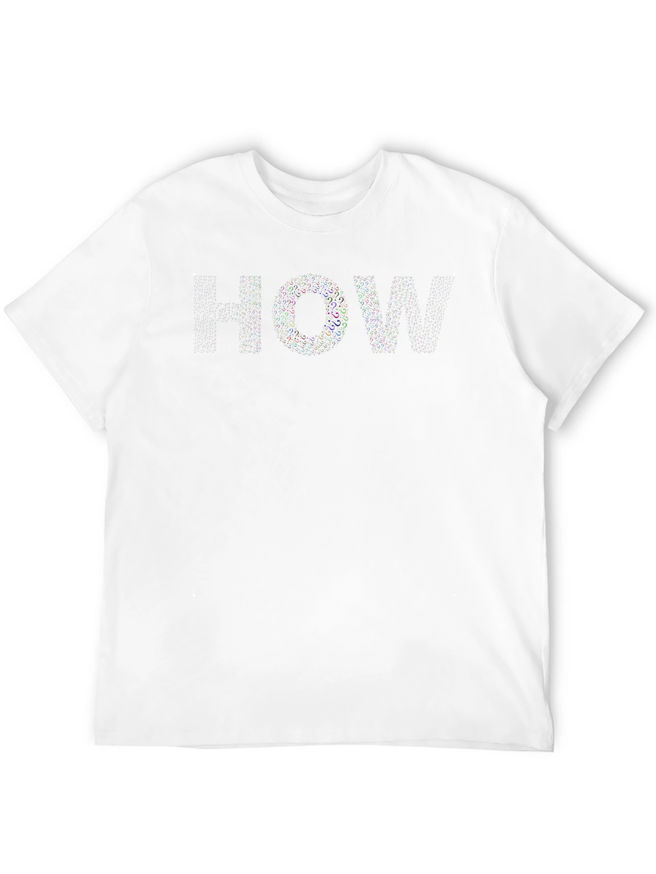 Mens Black T-Shirt with HOW Question Mark Design