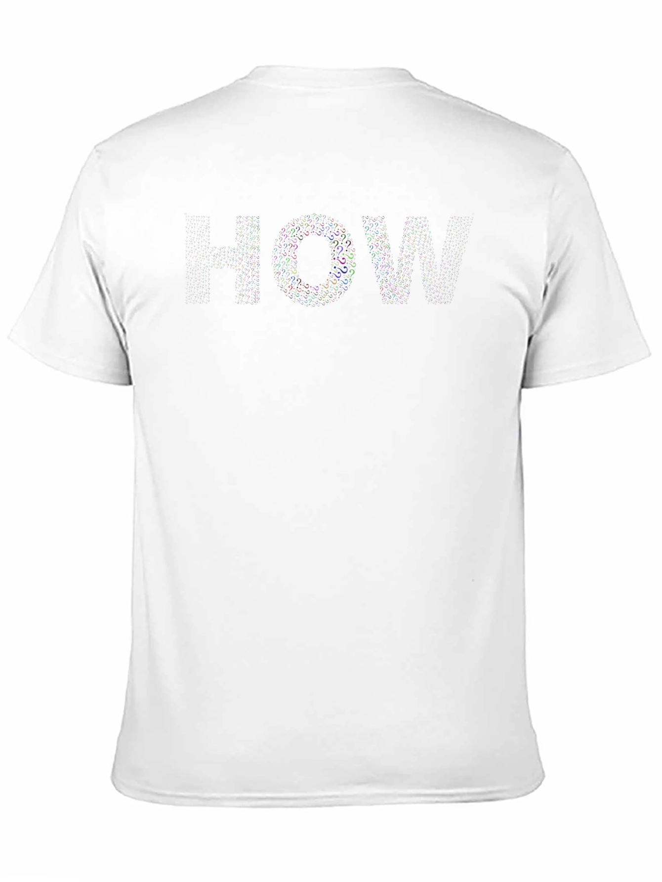 Mens Black T-Shirt with HOW Question Mark Design