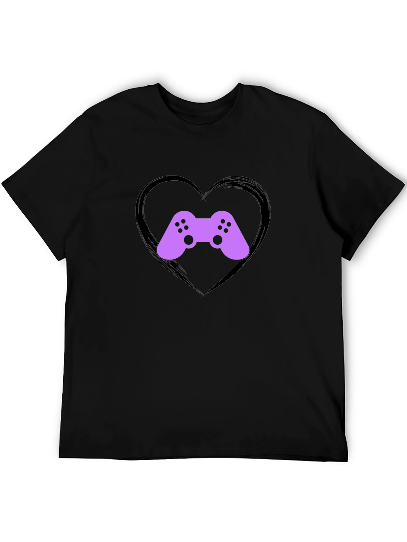 Gamer Heart T-Shirt - Black Casual Tee