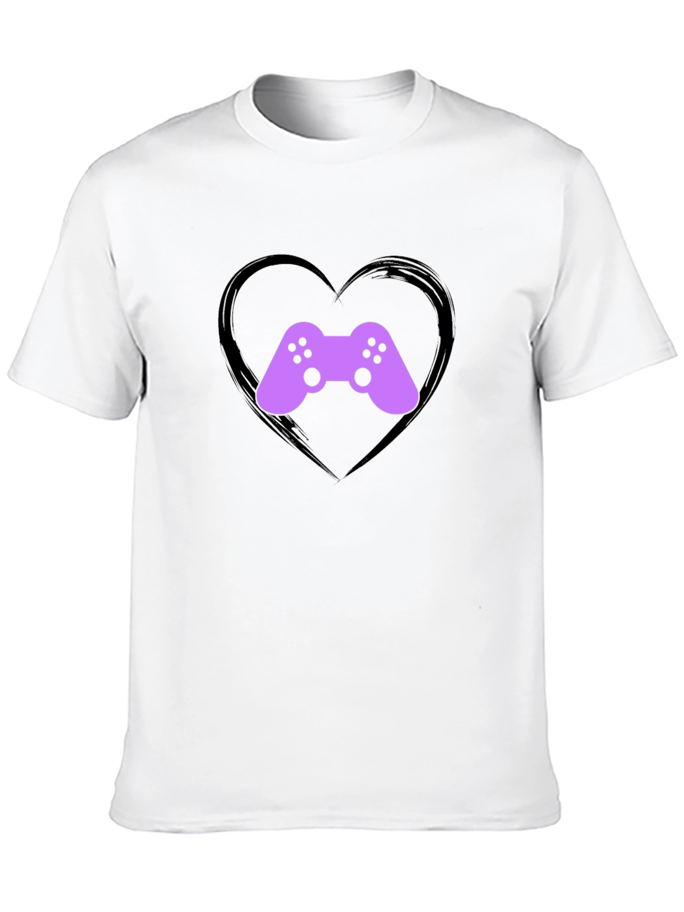 Gamer Heart T-Shirt - Black Casual Tee