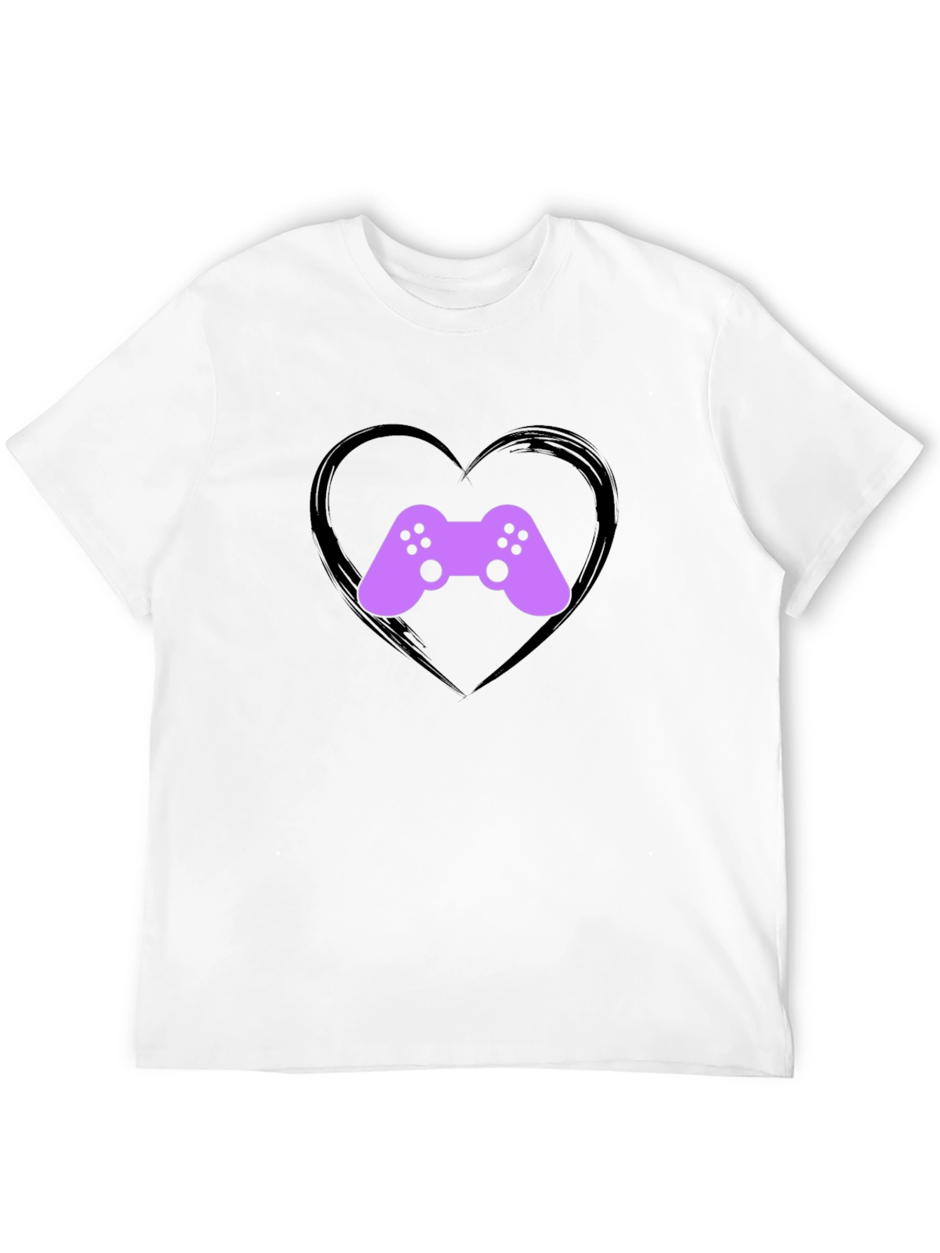 Gamer Heart T-Shirt - Black Casual Tee