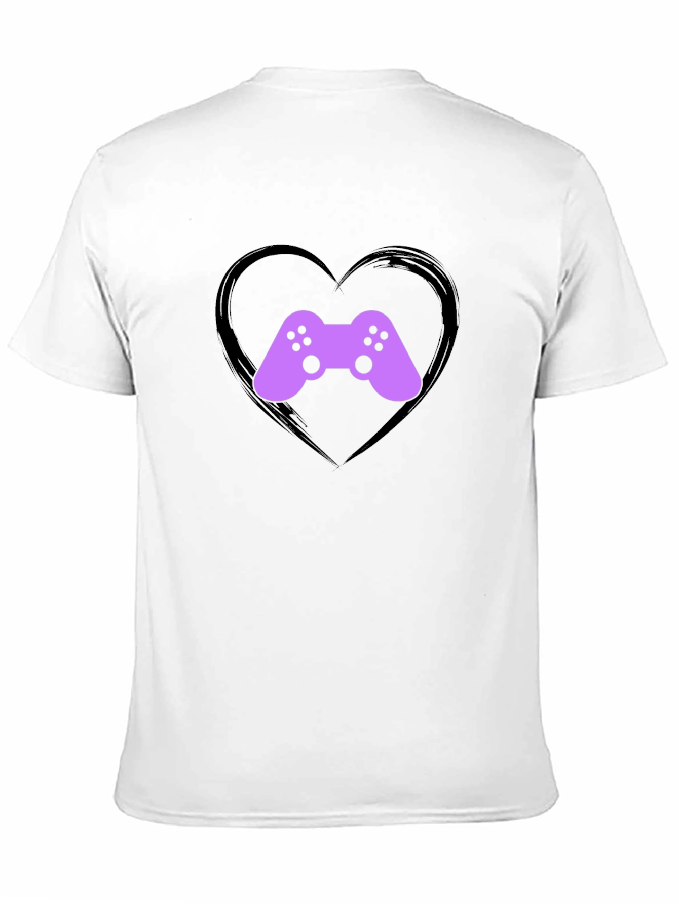 Gamer Heart T-Shirt - Black Casual Tee