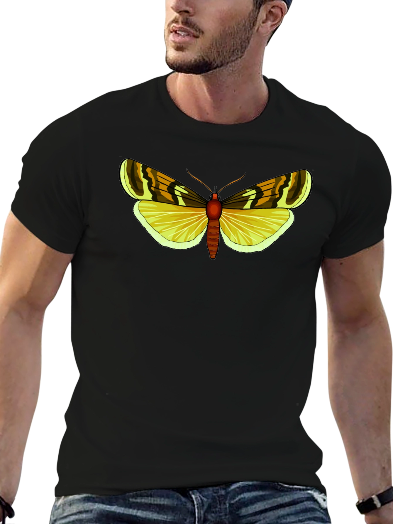 Butterfly Graphic Tee - Black Cotton Blend