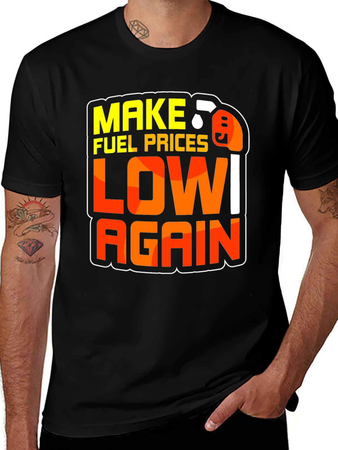 Make Fuel Prices Low Again Black Graphic T-Shirt
