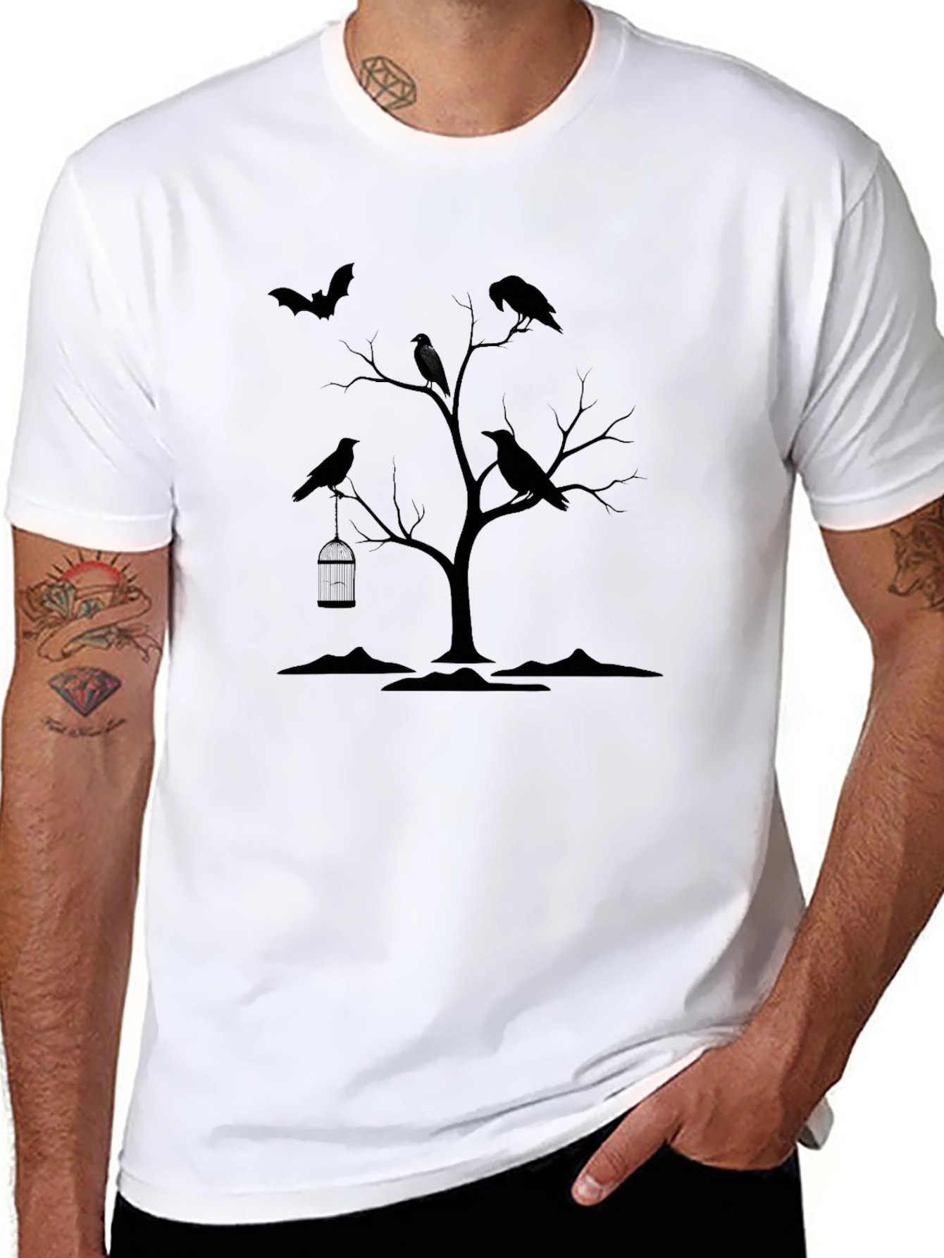 Raven Tree Graphic T-Shirt