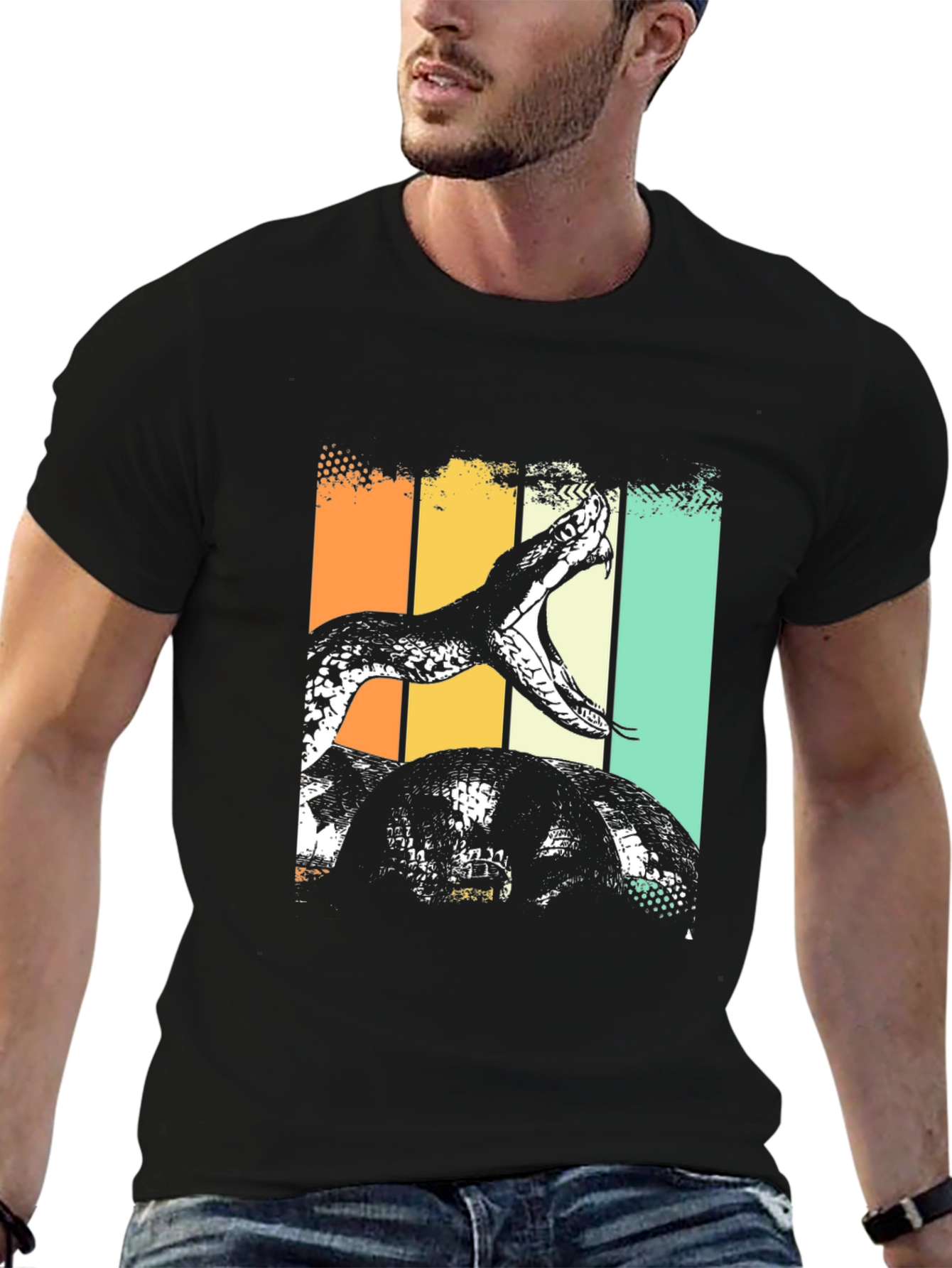 Snake Graphic Tee - Retro Style Comfort