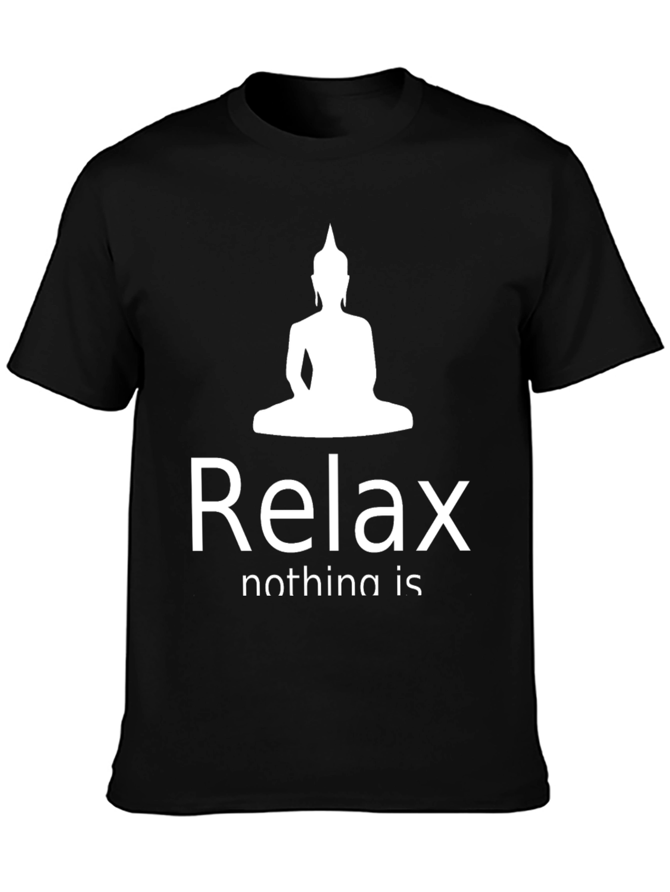 Relax Buddha Graphic T-Shirt - Black