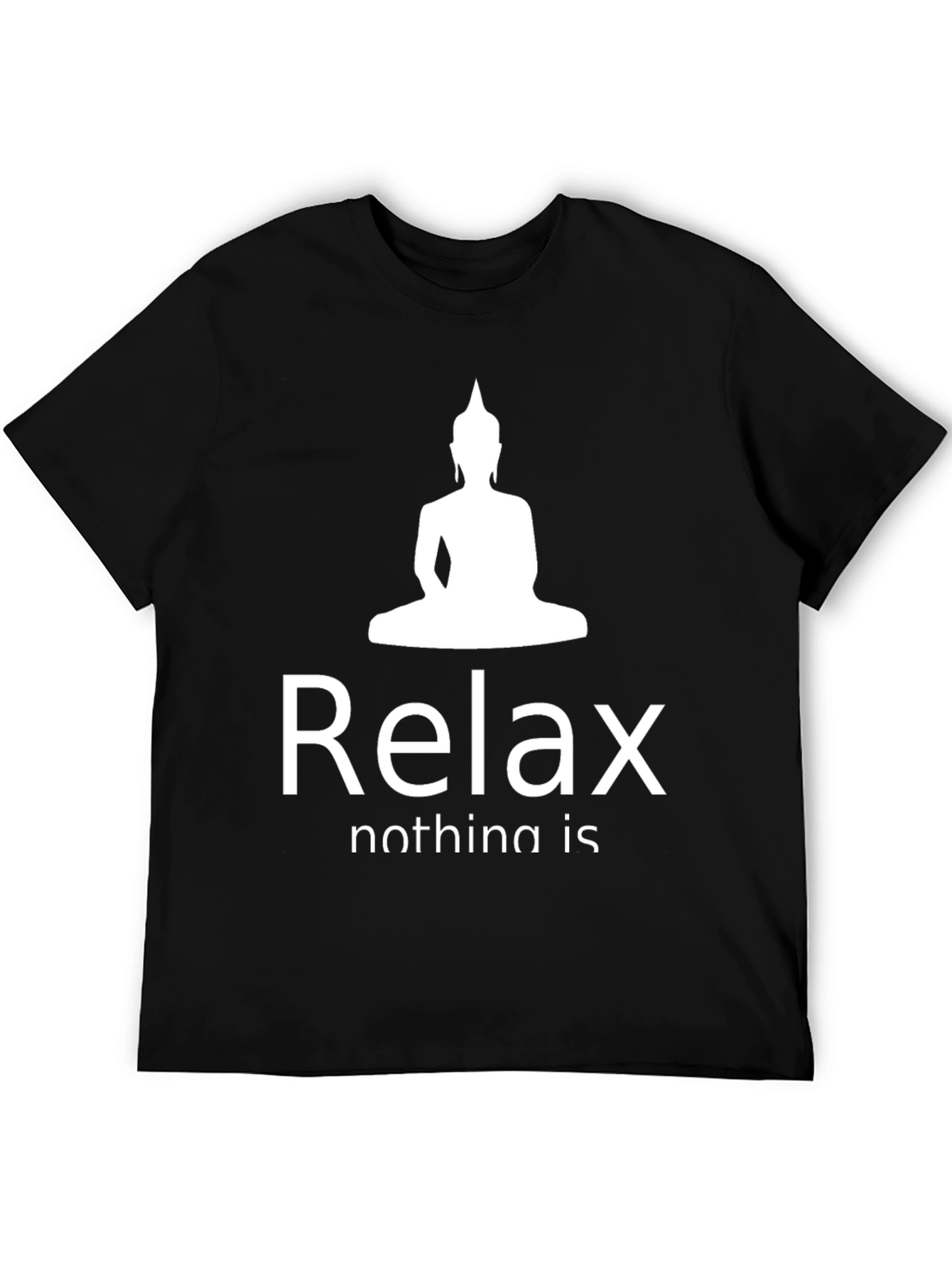 Relax Buddha Graphic T-Shirt - Black