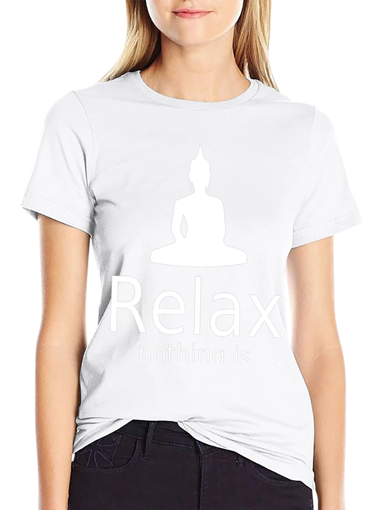 Relax Buddha Graphic T-Shirt - Black