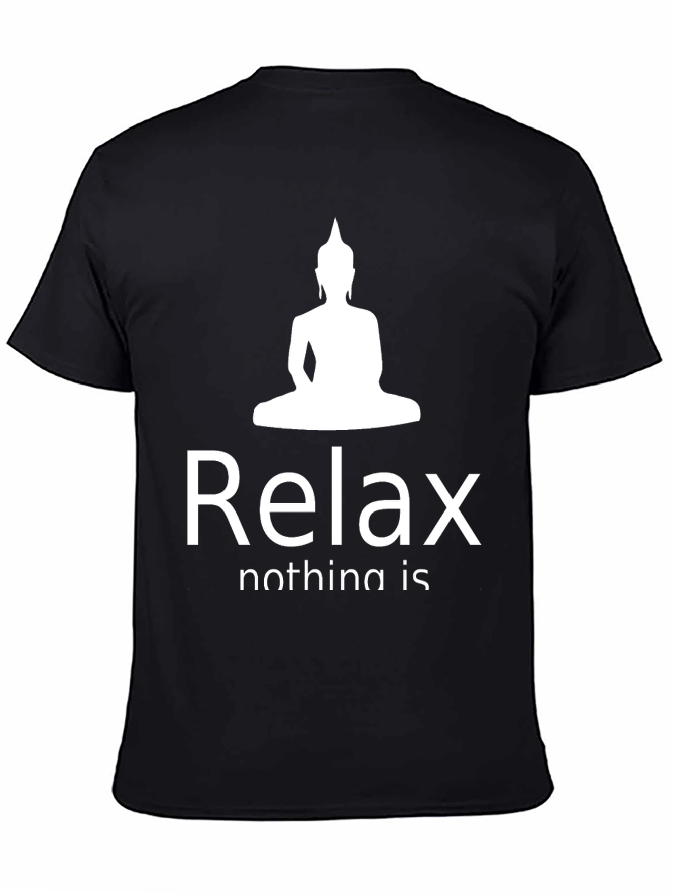 Relax Buddha Graphic T-Shirt - Black