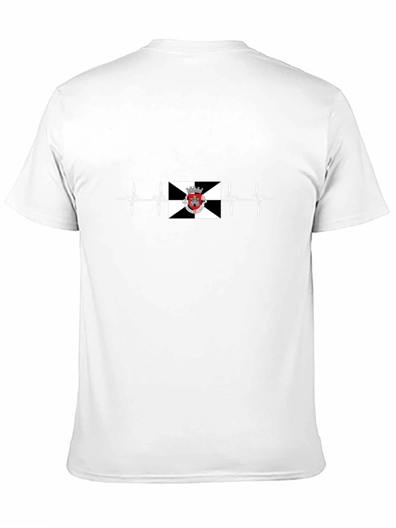Black T-Shirt with Heartbeat Design