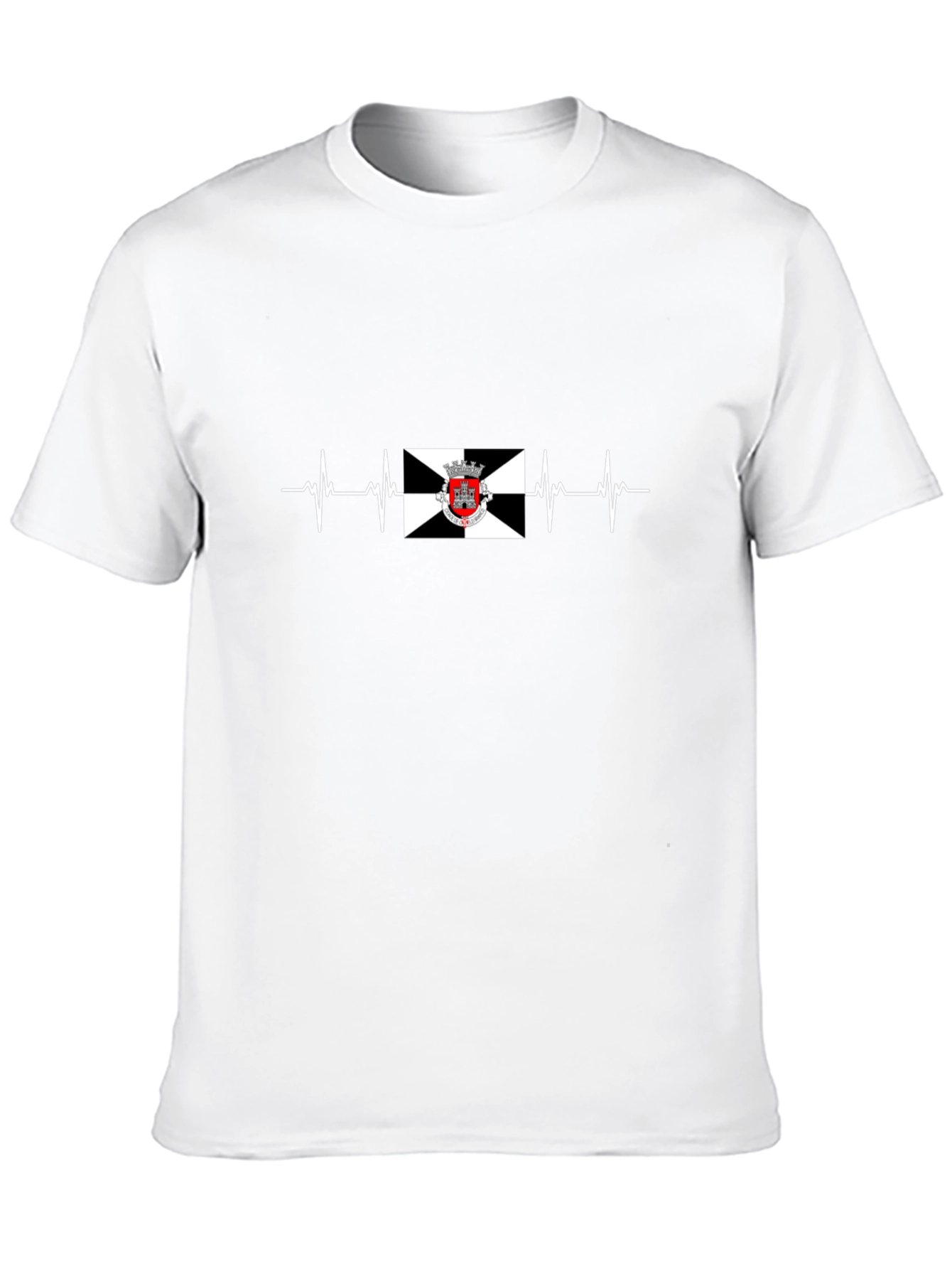 Black T-Shirt with Heartbeat Design