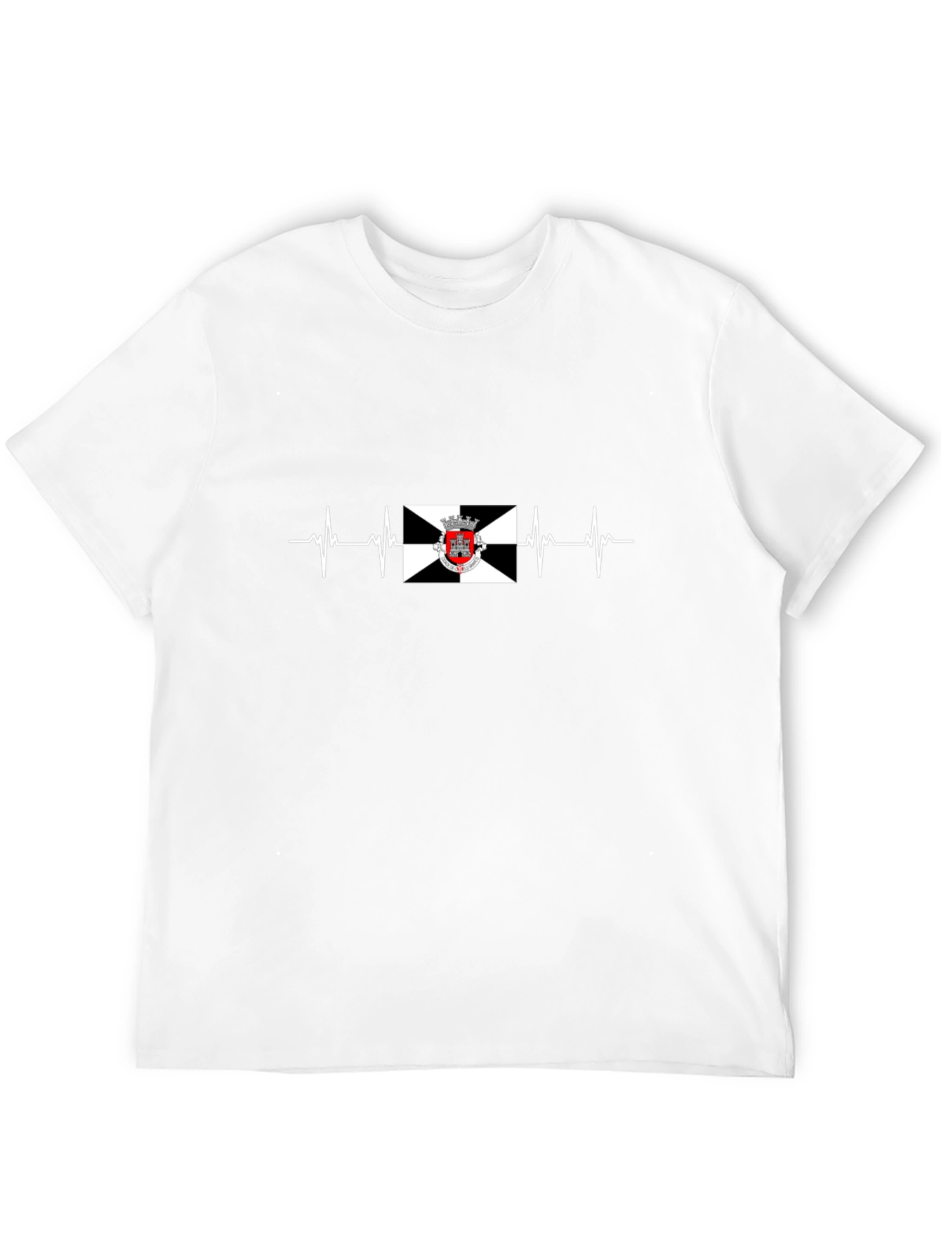 Black T-Shirt with Heartbeat Design