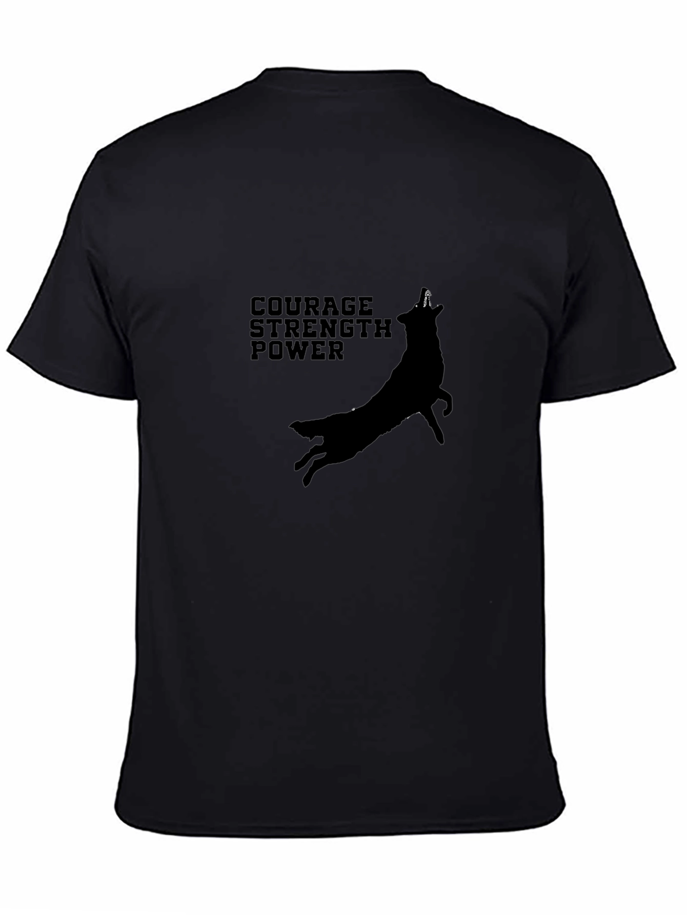 Courage Strength Power Black Graphic Tee