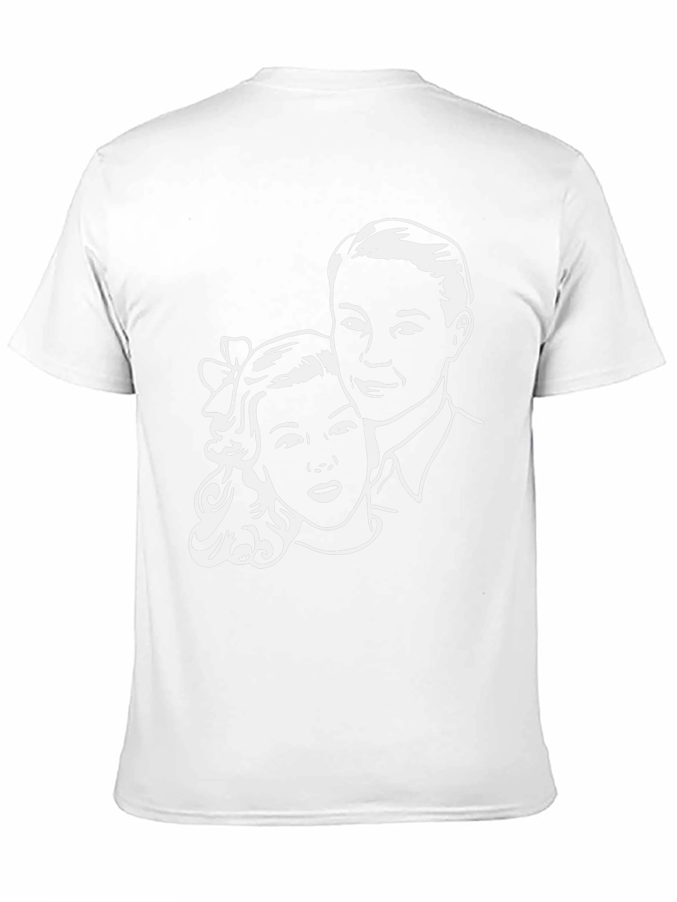 Retro Couple Graphic Tee - Classic Black T-Shirt
