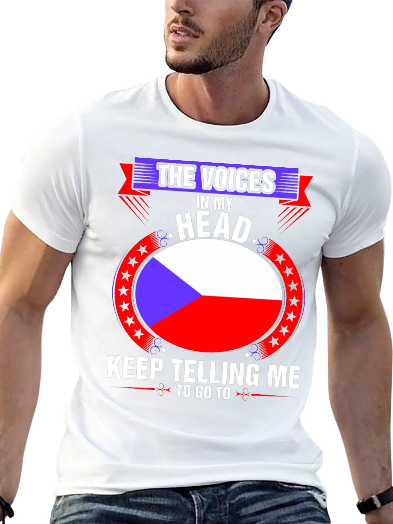 Czech Republic Flag T-Shirt:  The Voices in My Head