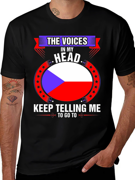 Czech Republic Flag T-Shirt:  The Voices in My Head