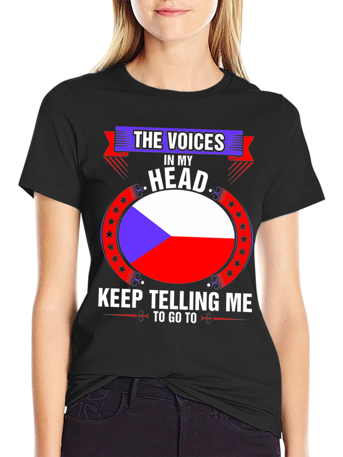 Czech Republic Flag T-Shirt:  The Voices in My Head