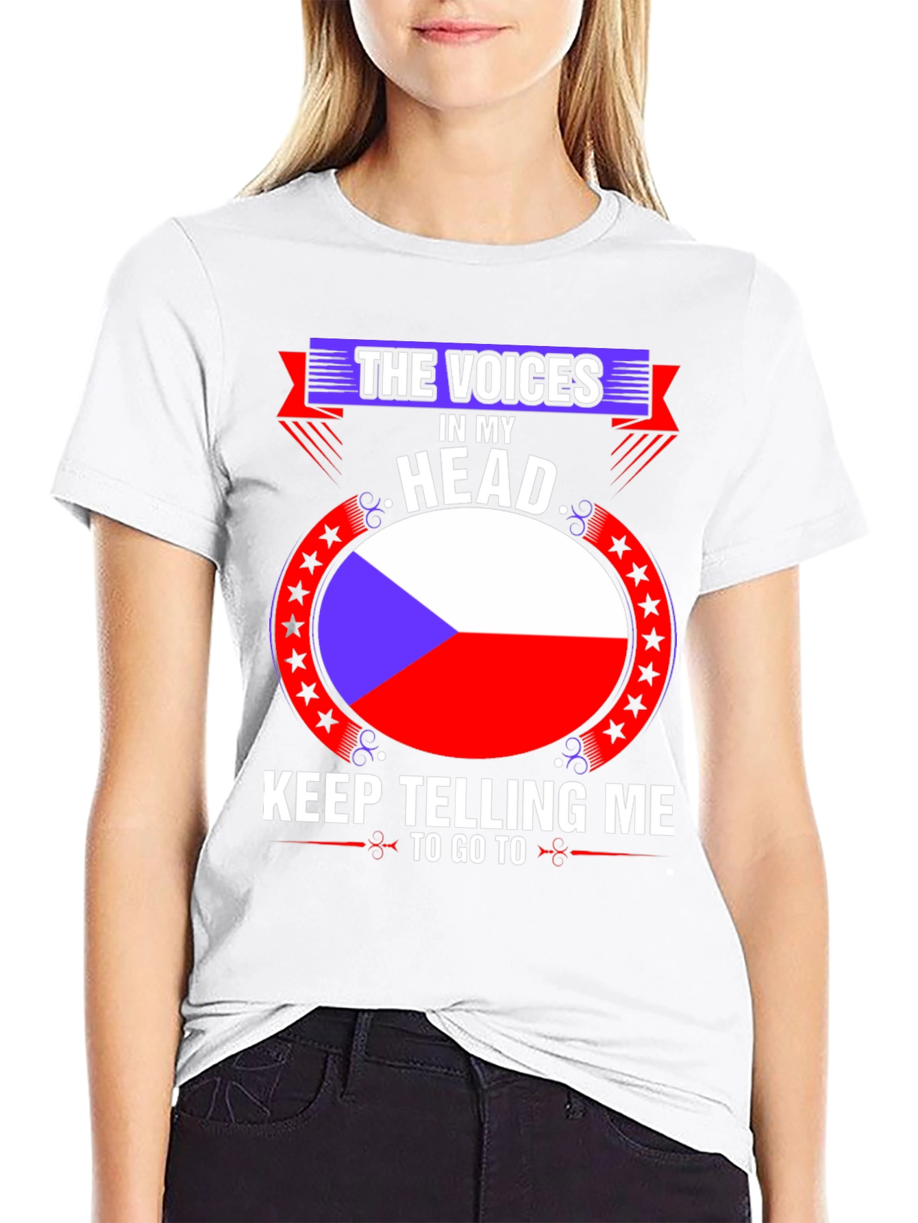 Czech Republic Flag T-Shirt:  The Voices in My Head