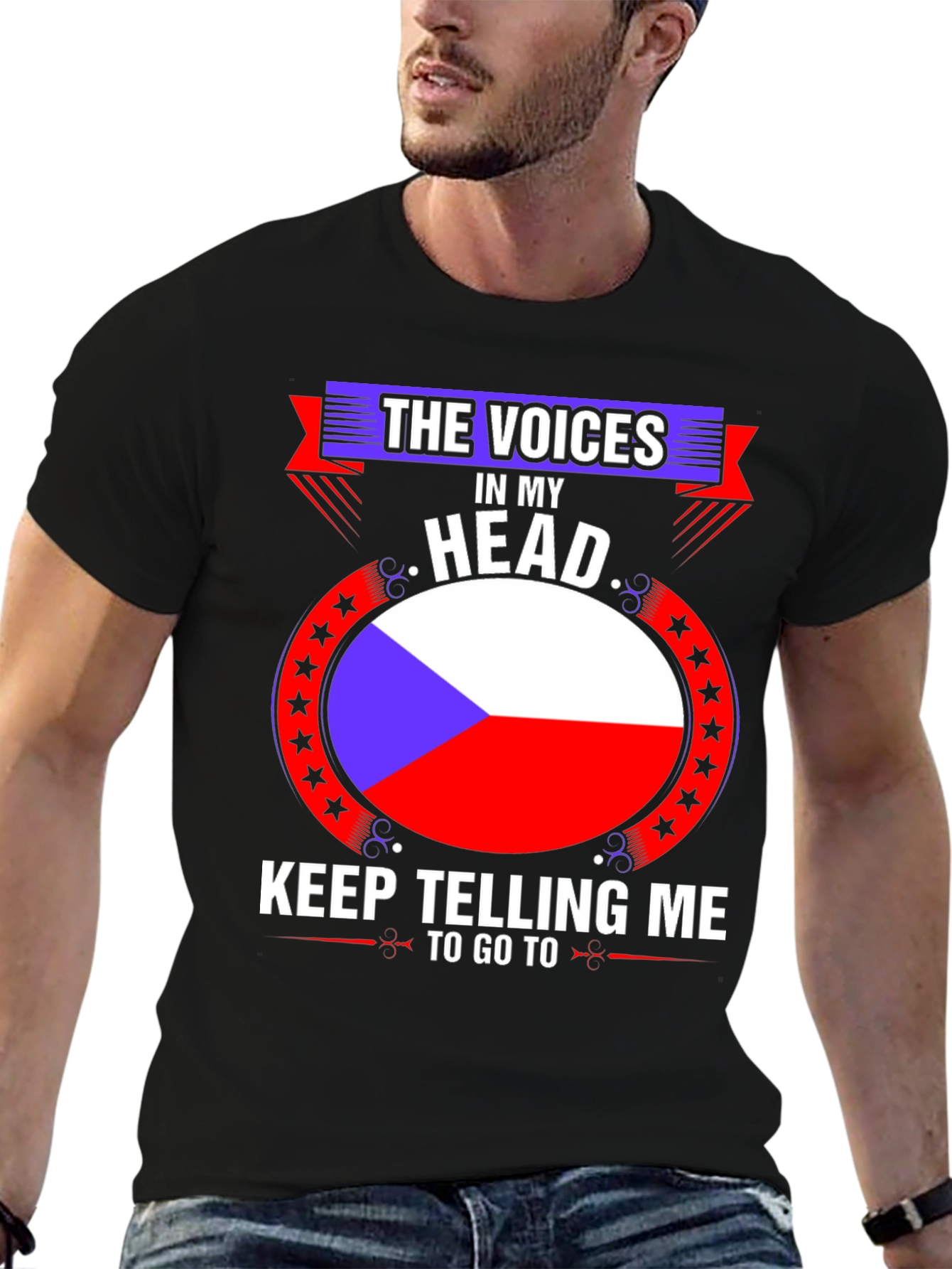 Czech Republic Flag T-Shirt:  The Voices in My Head