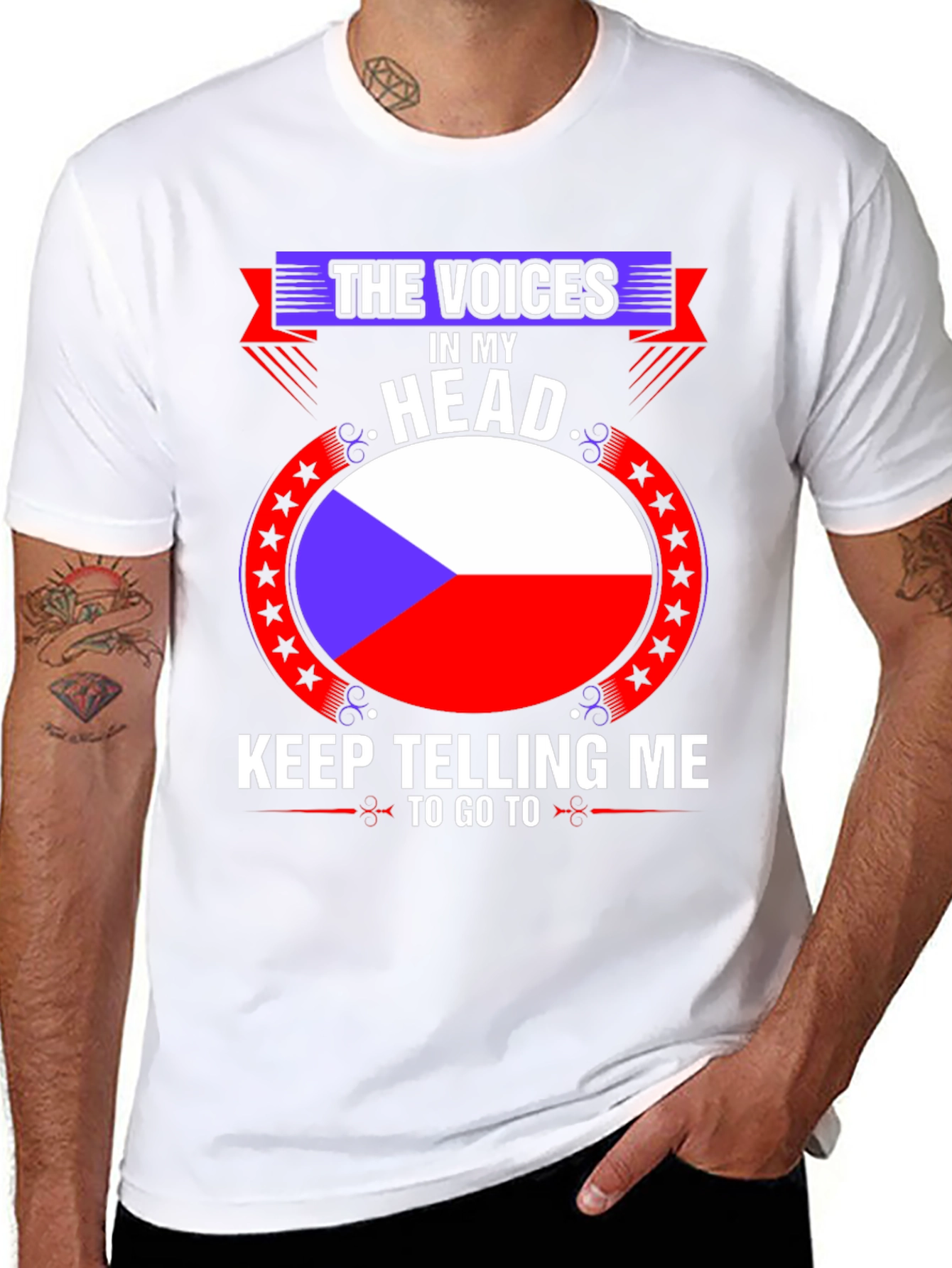 Czech Republic Flag T-Shirt:  The Voices in My Head
