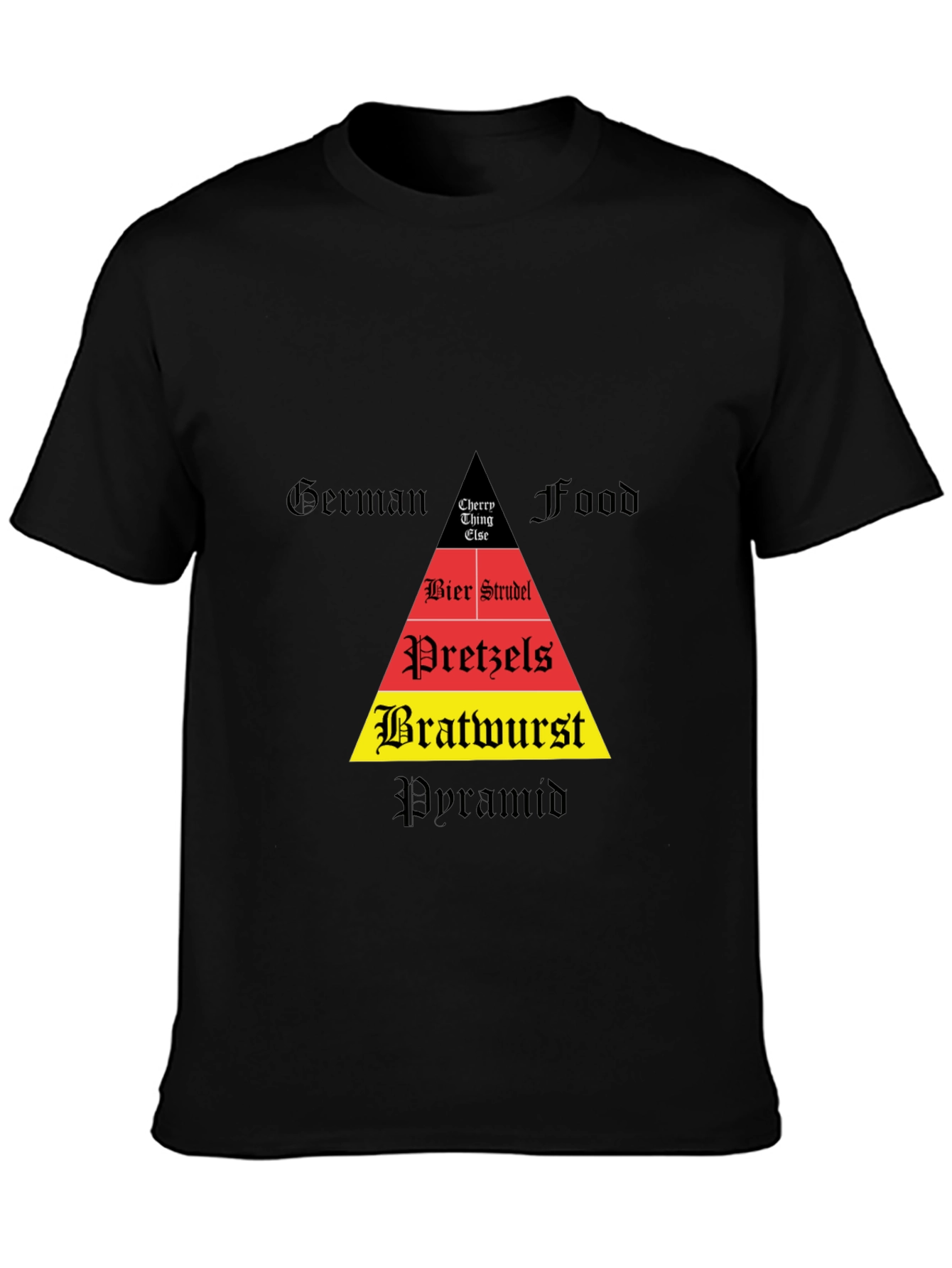 German Food Pyramid T-Shirt Bratwurst Pretzel Beer