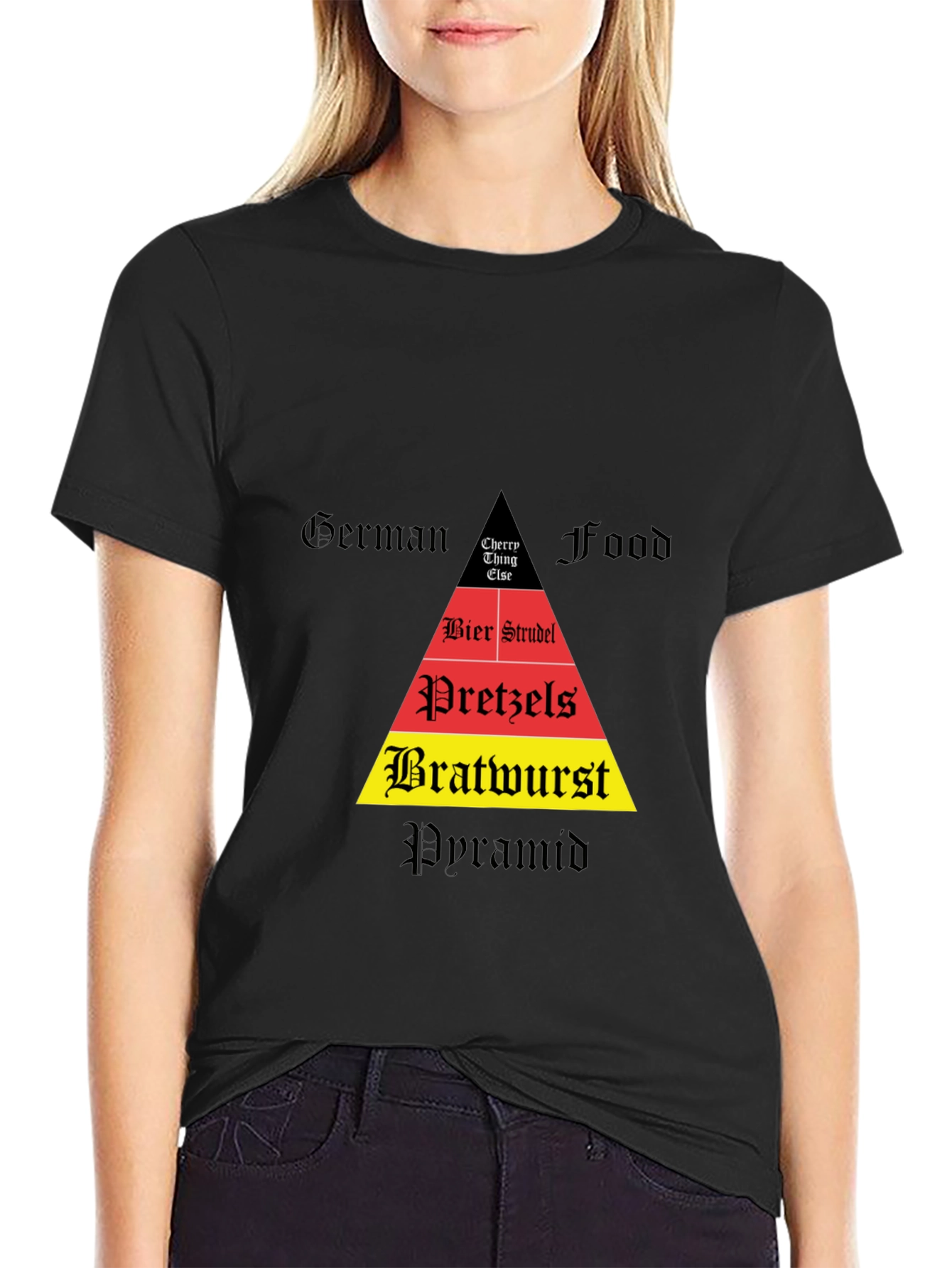 German Food Pyramid T-Shirt Bratwurst Pretzel Beer