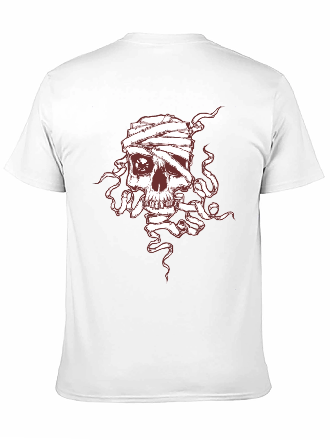 Skull Mummy Graphic Tee - Black Cotton T-Shirt