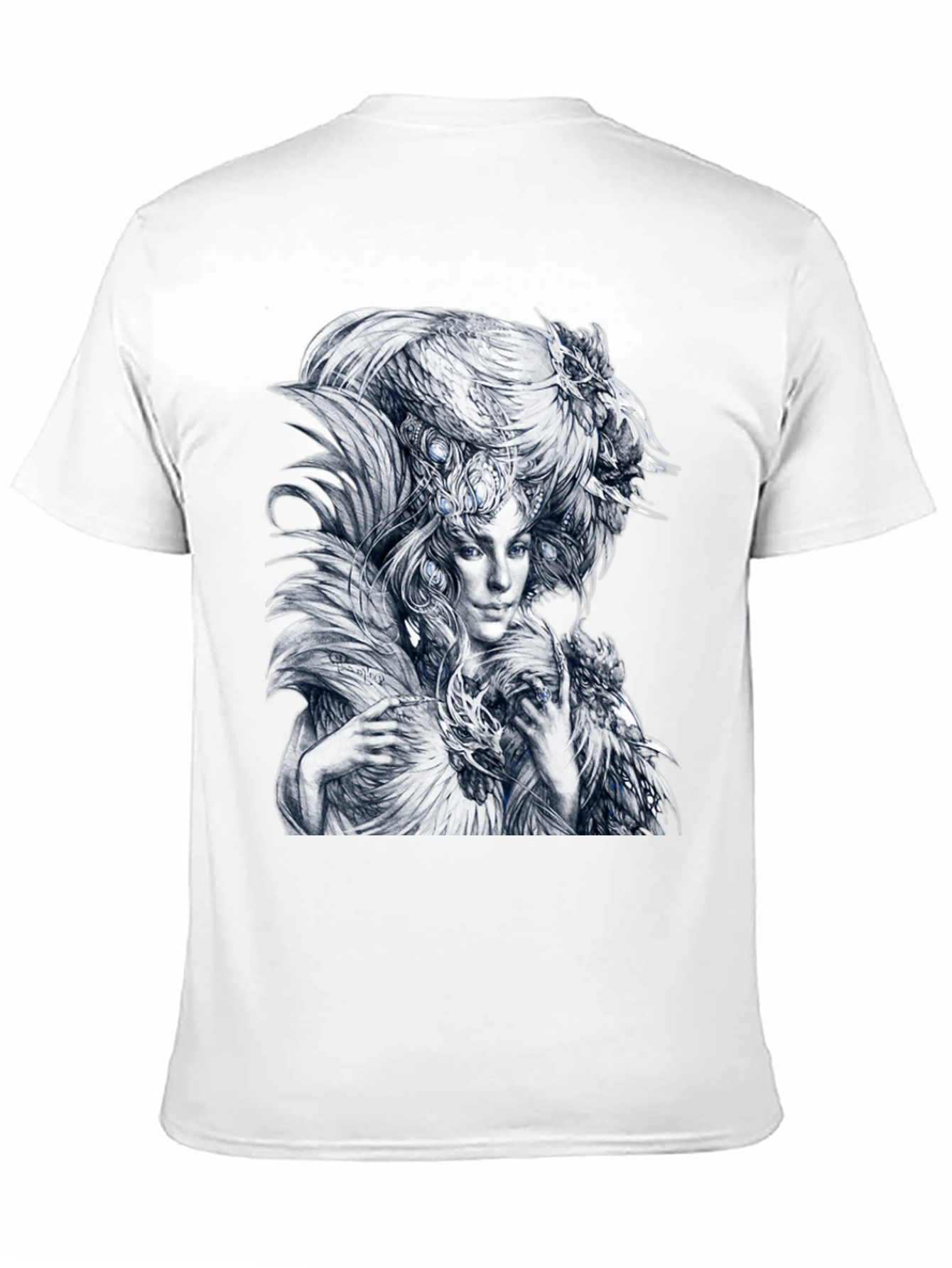 Feathered Woman Graphic Tee - Stylish Black T-Shirt