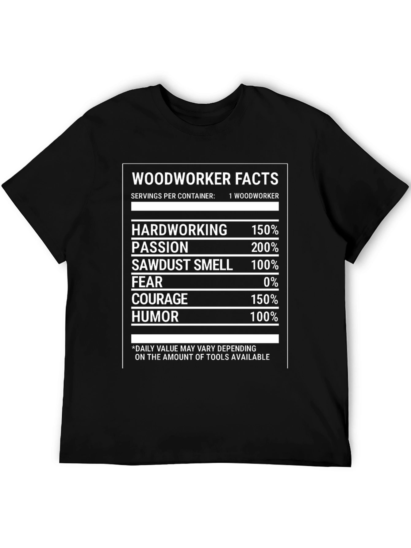 Woodworker Facts T-Shirt: Hardworking Passionate Humorous